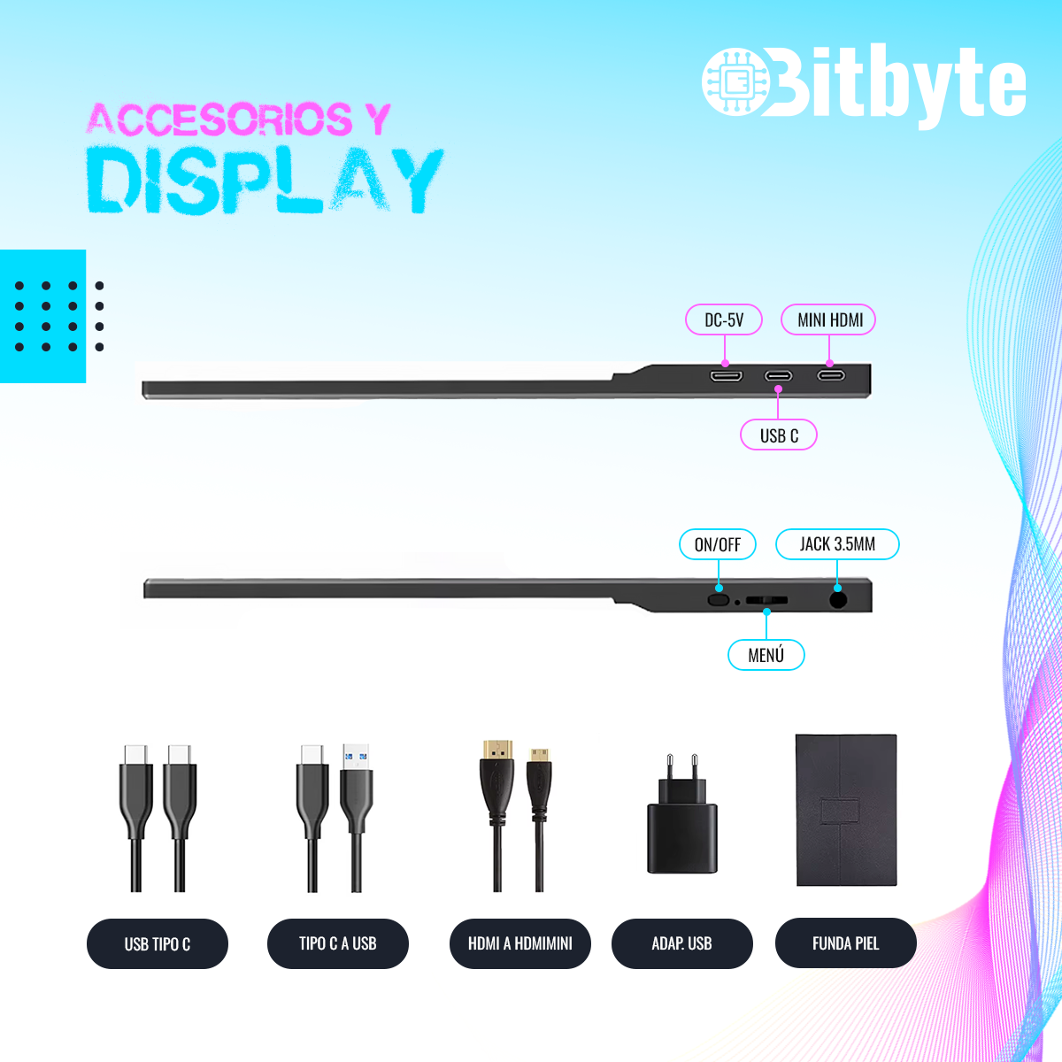 Monitor Portátil Bitbyte 15.6 Full Hd Ips Con Parlante Bitbyte