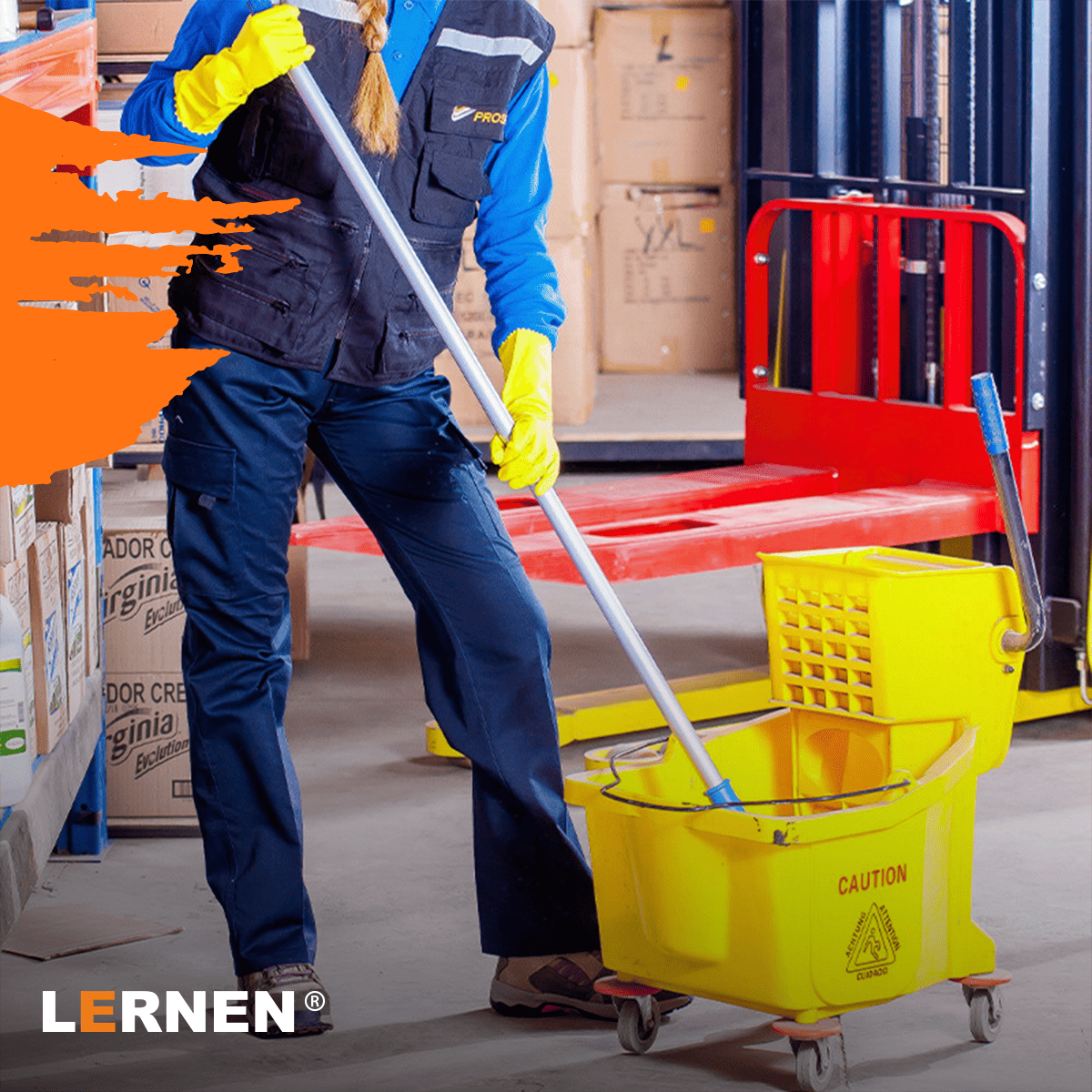 Carro Estrujador De Aseo Mopa 33 litros Amarillo Lernen