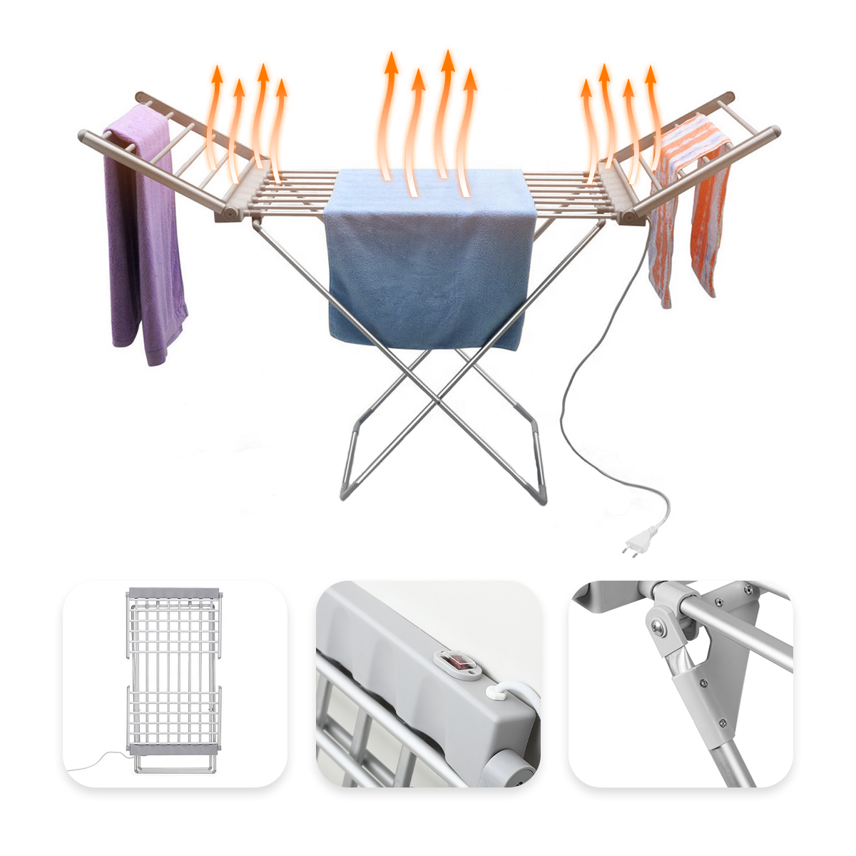 Tendedero Plegable Eléctrico Colgador Para Secar Ropa