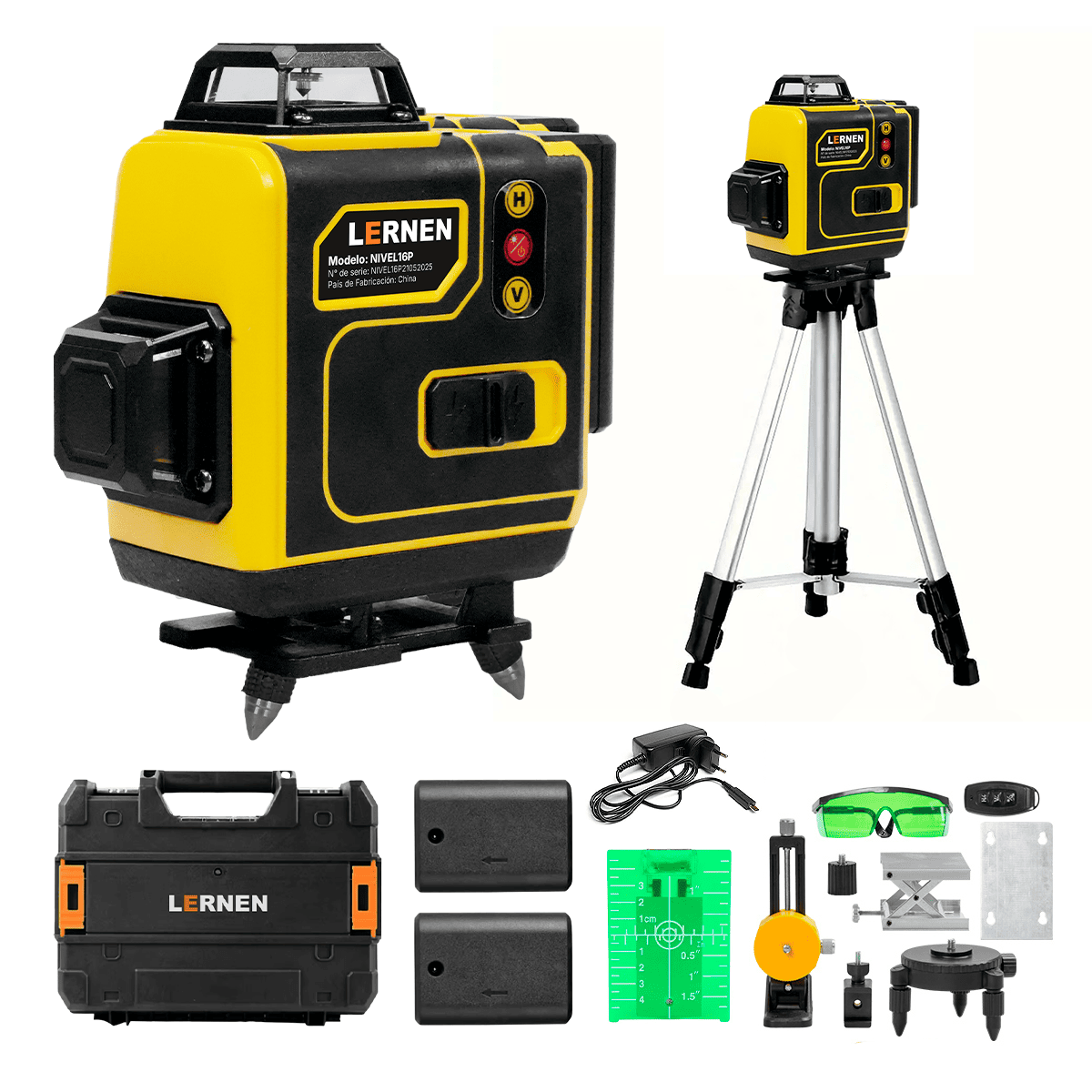 Nivel Laser Profesional 16 Líneas LERNEN + Maletín + Trípode Lernen