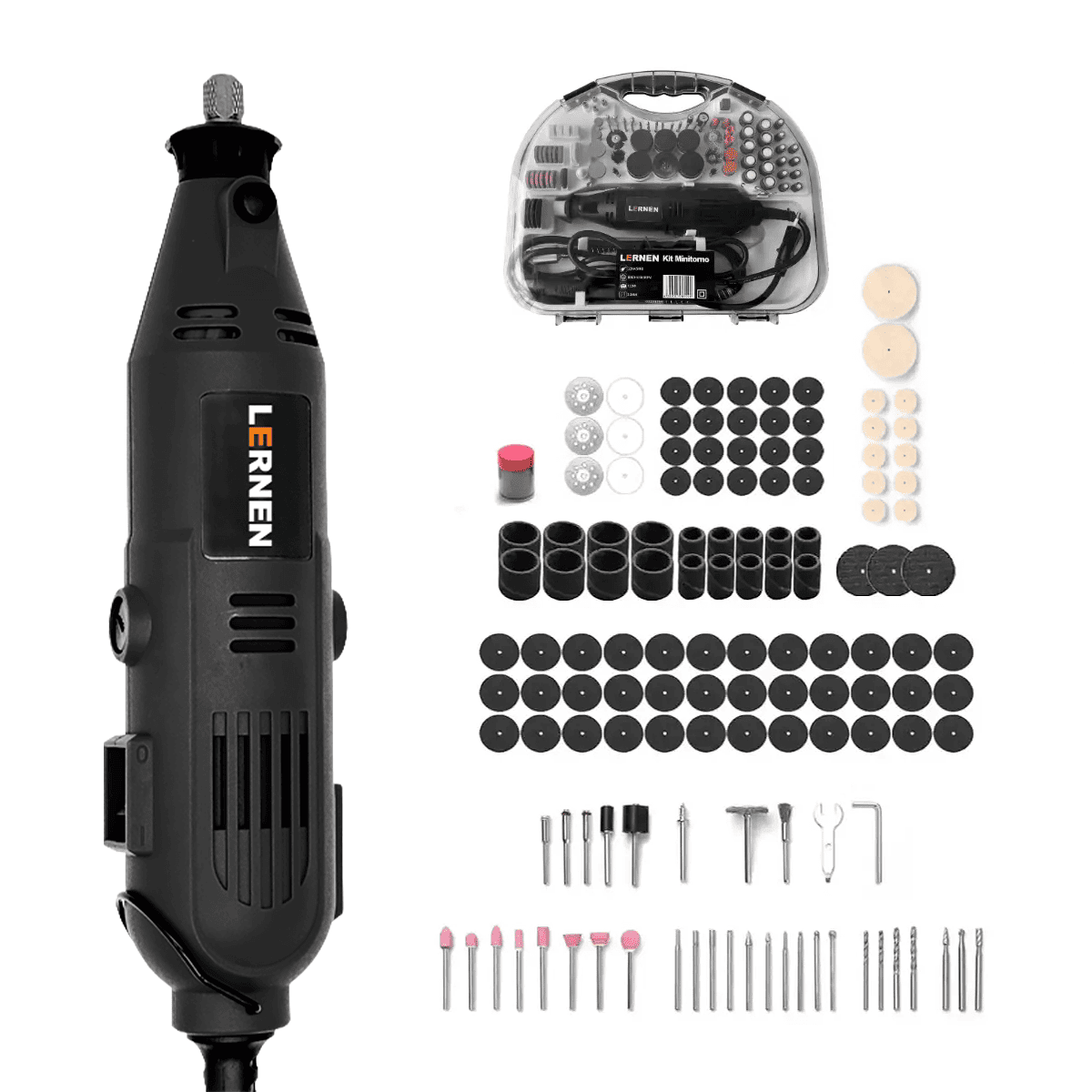 Herramienta Multipropósito Kit Minitorno Tipo Dremel 135w 211 Piezas Lernen