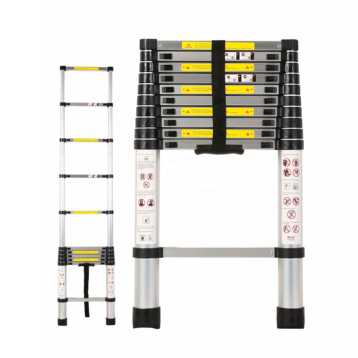 Escalera Telescópica Plegable 2.6 Metros Lernen Color Gris