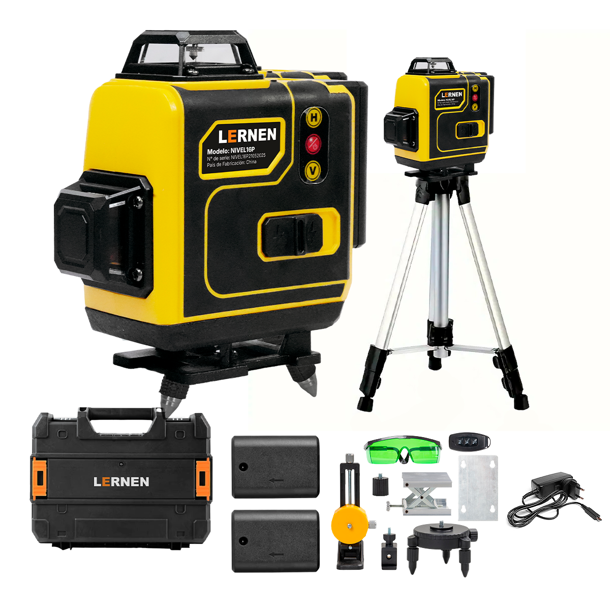 Nivel Laser Profesional 16 Líneas LERNEN + Maletín + Trípode
