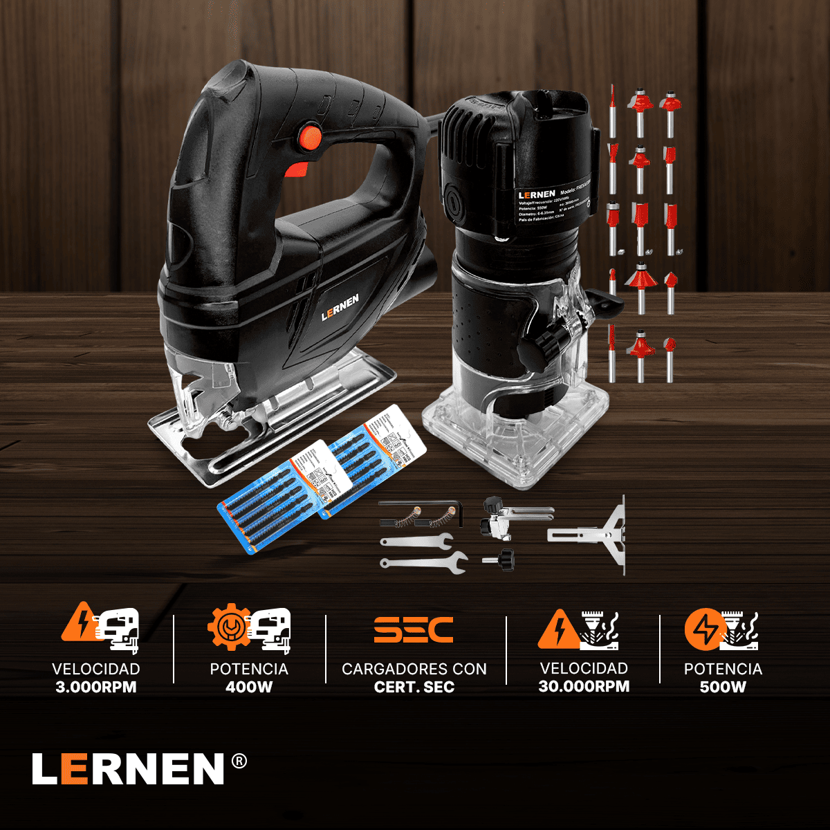 Pack Sierra Caladora + Cepillo Eléctrico