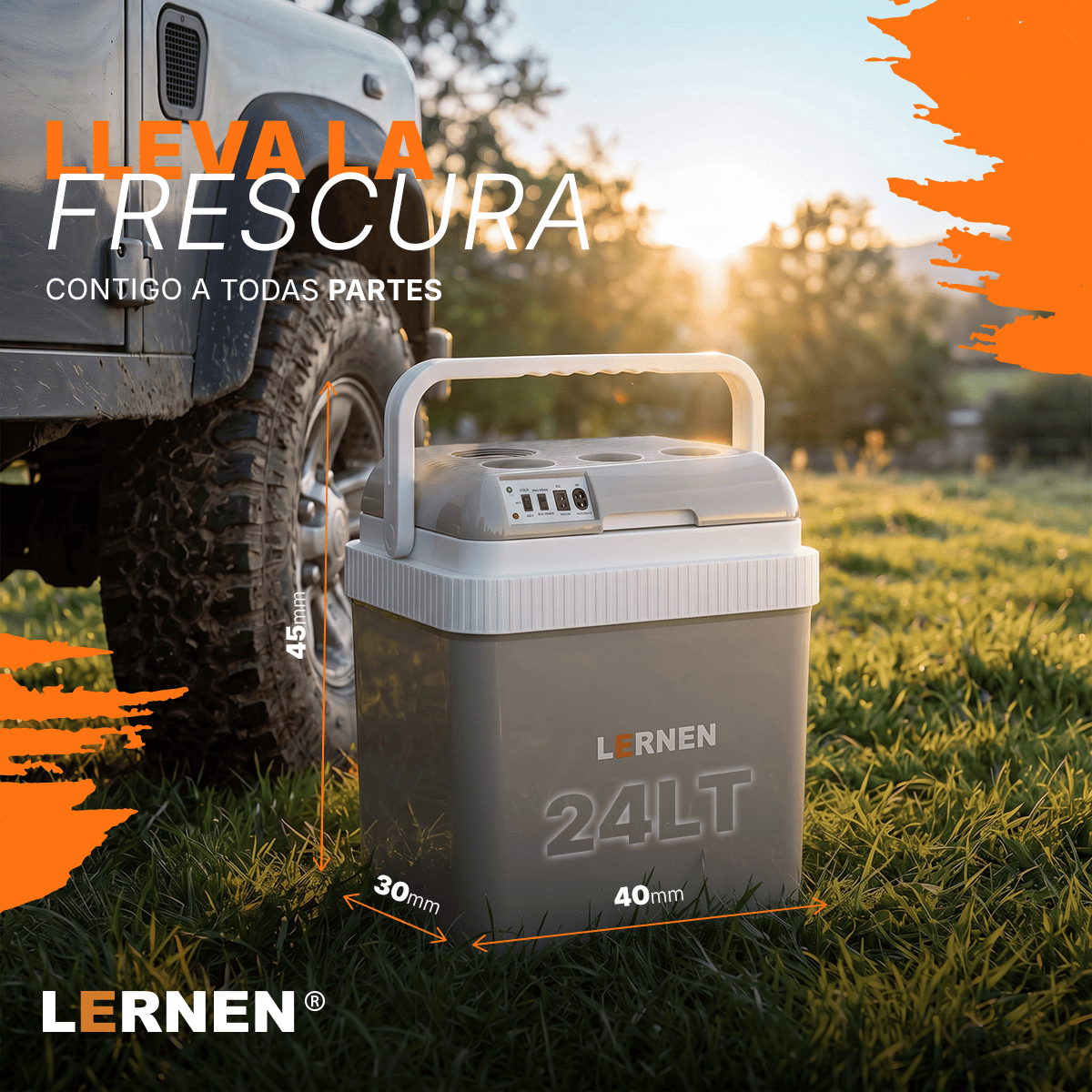 Cooler Portátil Eléctrico 24 Lt 12v Para Autos O Enchufe Ac / Dc