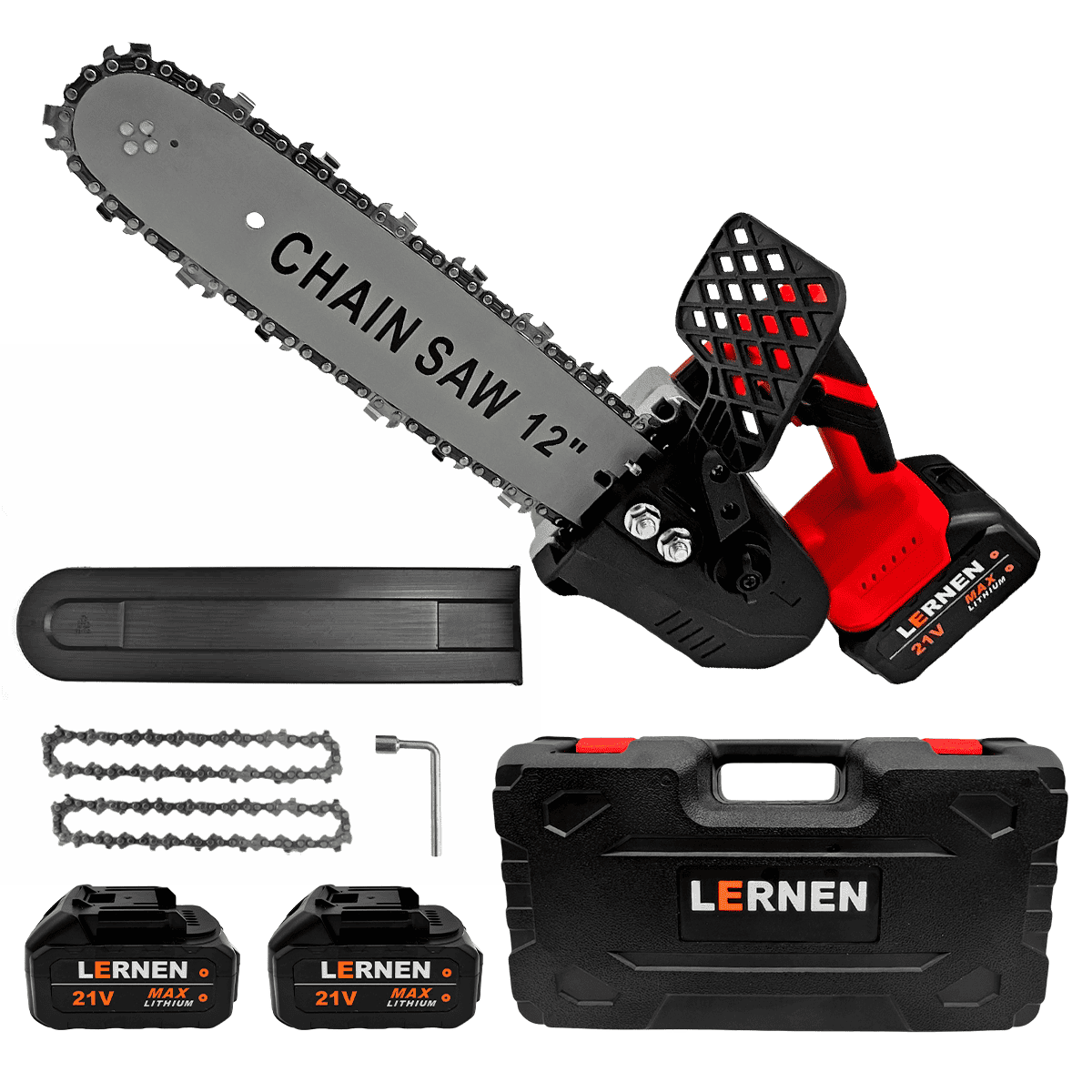 Motosierra Podadora Inalámbrica 12” LERNEN + 2 Baterías + Maletín Lernen