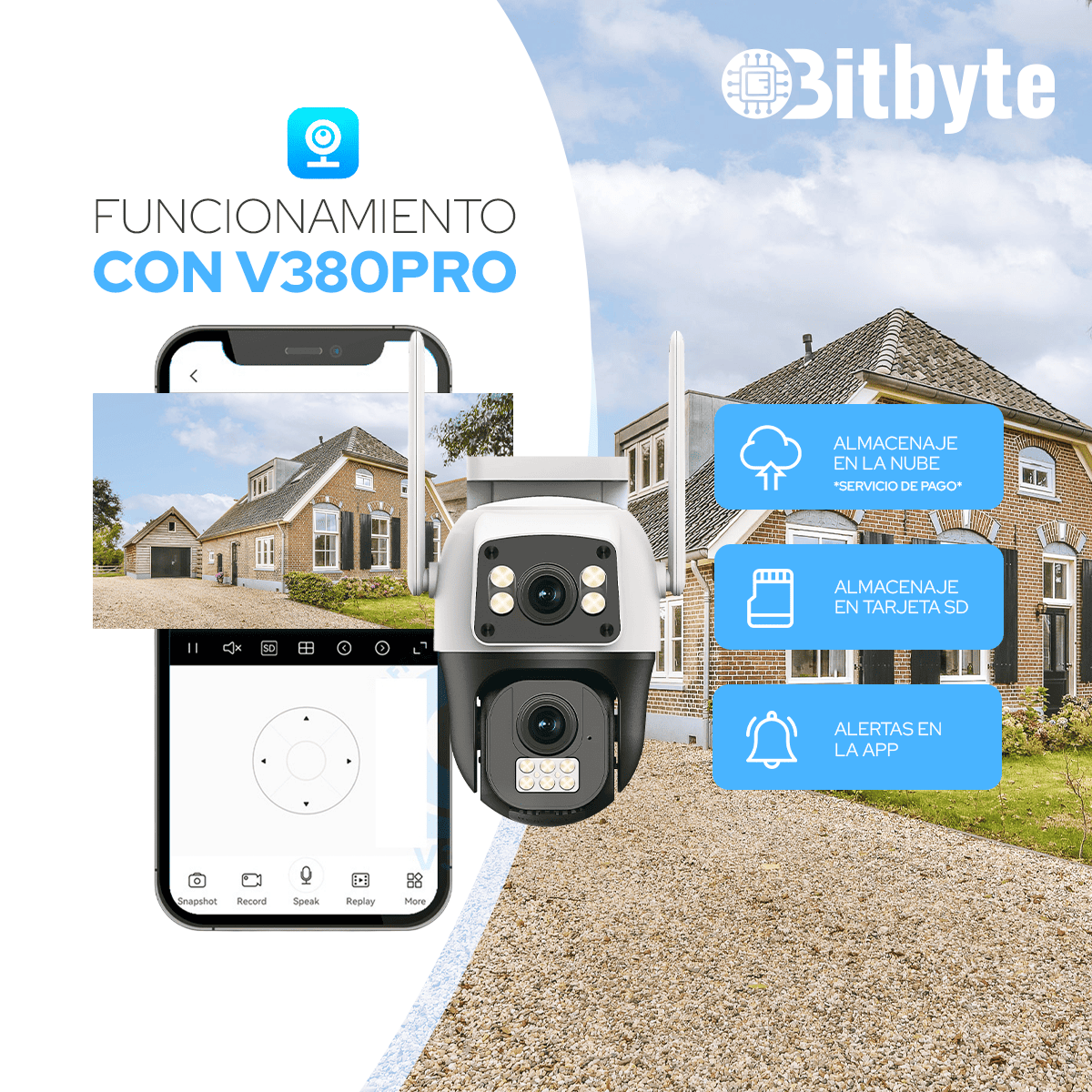Cámara de seguridad Impermeable 6MP 360° Full HD