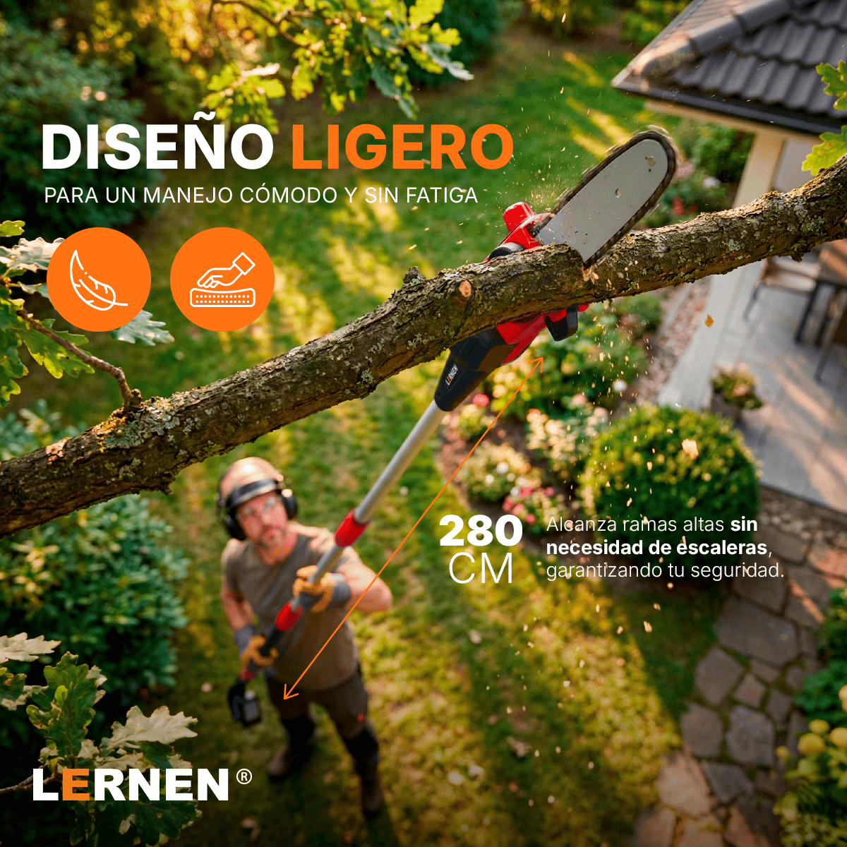 Motosierra Telescópica Inalámbrica Brushless Lernen