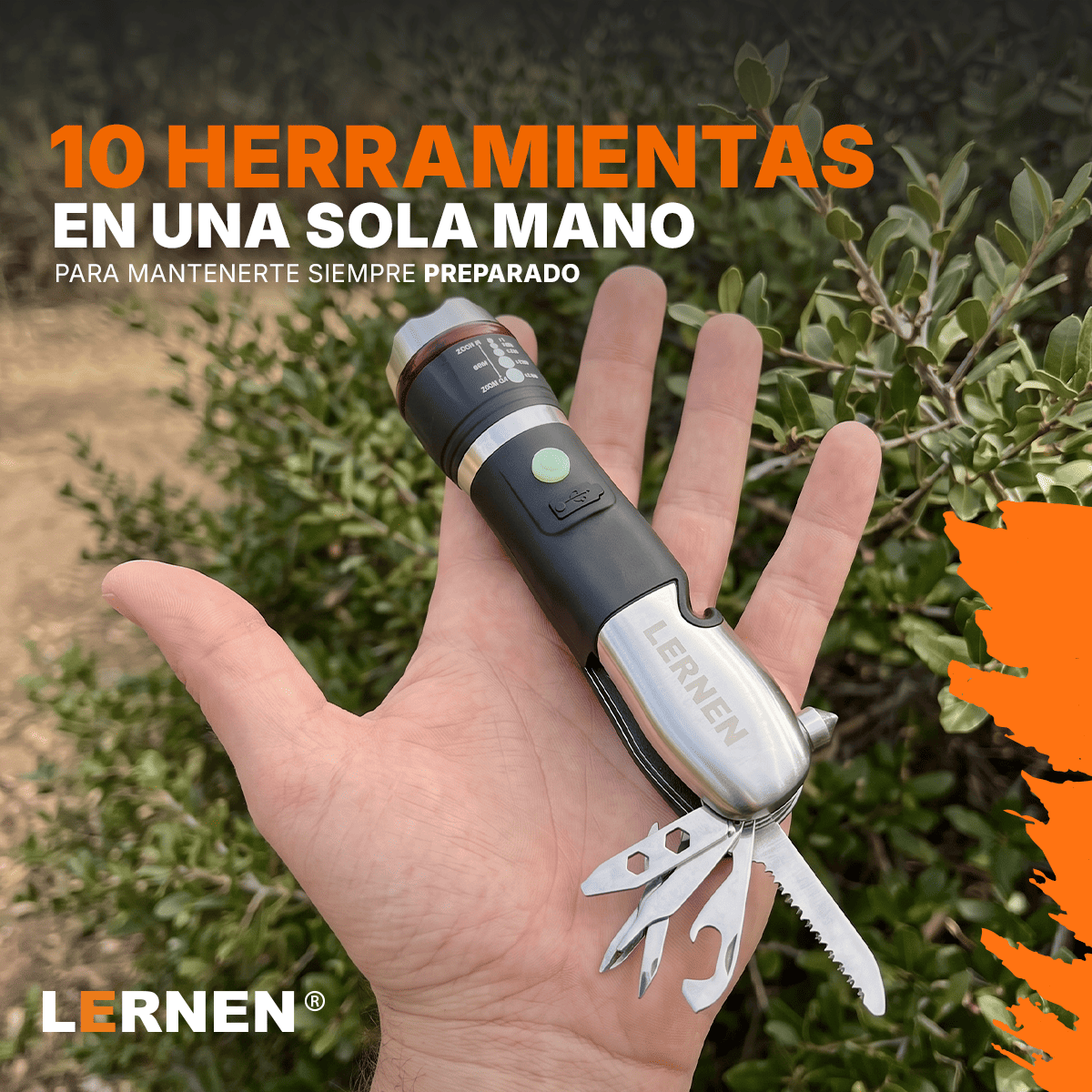 Linterna Recargable con Zoom Multiproposito