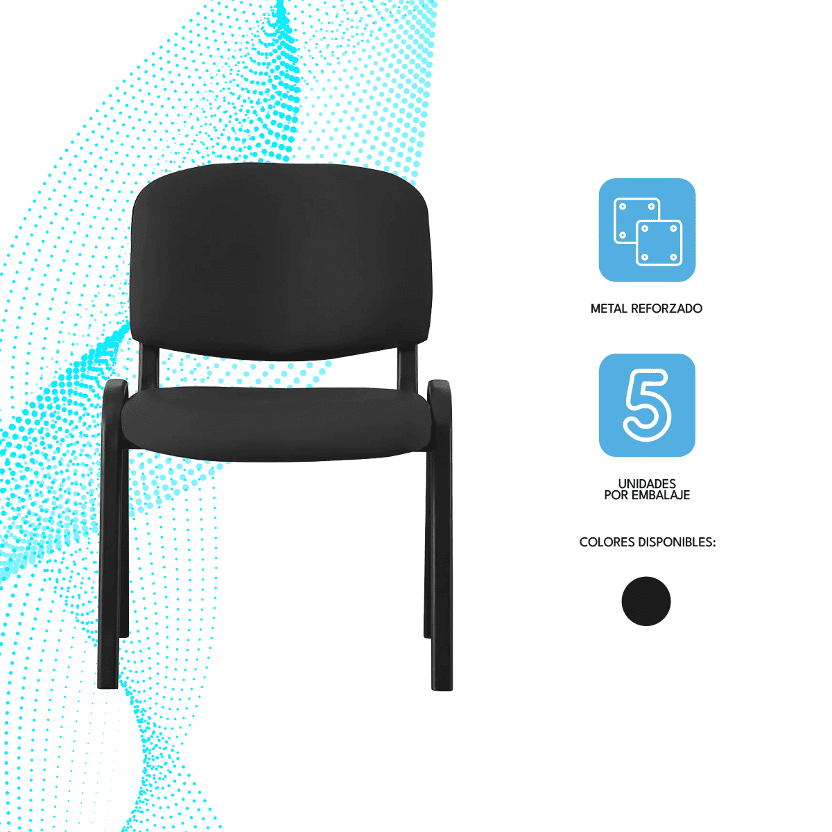 Silla de Visita ISO Modelo: 5SESPERAEC - Pack 5 unidades Homen