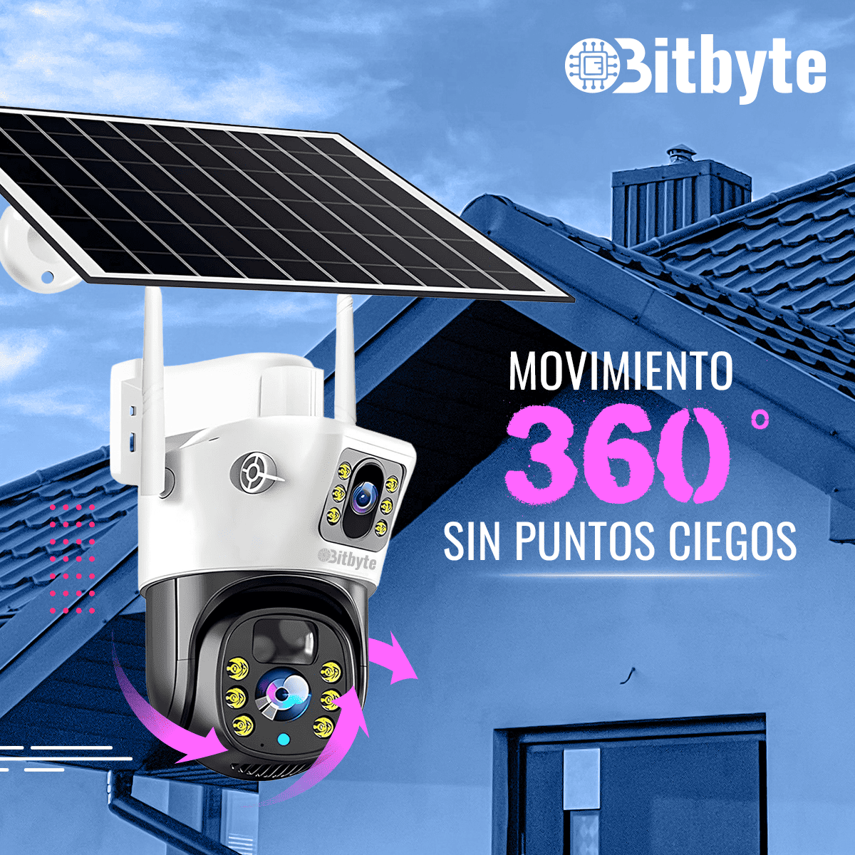 Cámara de seguridad Solar Wifi Exterior Impermeable 4MP