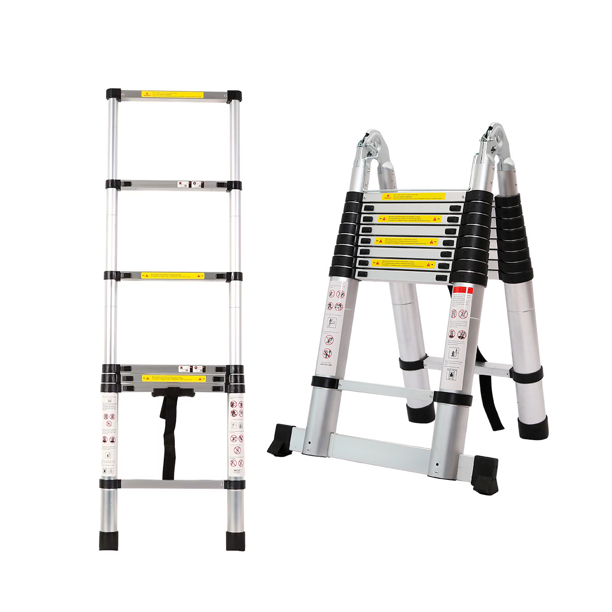 Escalera Telescópica Plegable 2.6 Metros Lernen Color Gris