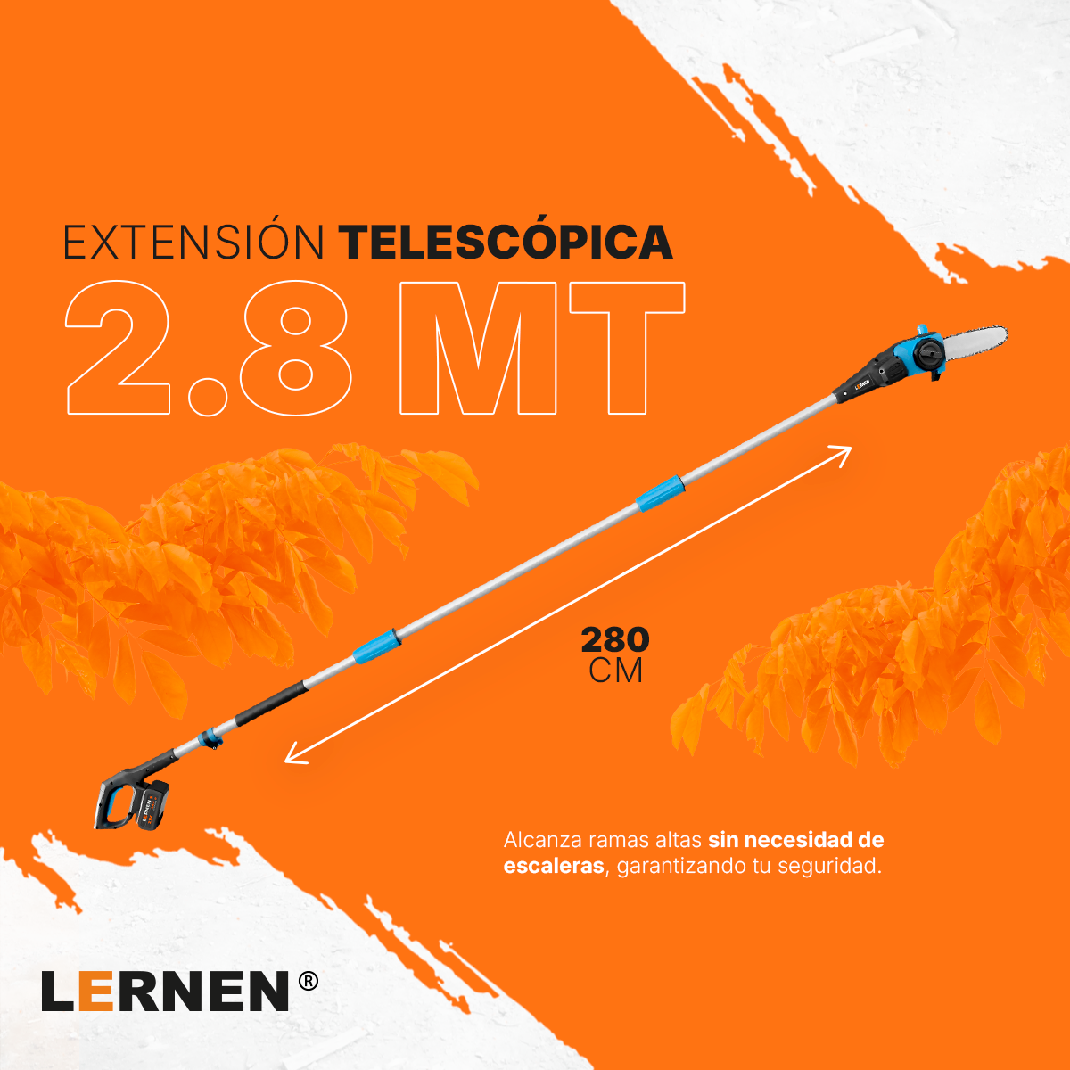 Motosierra Telescópica Inalámbrica Brushless Lernen