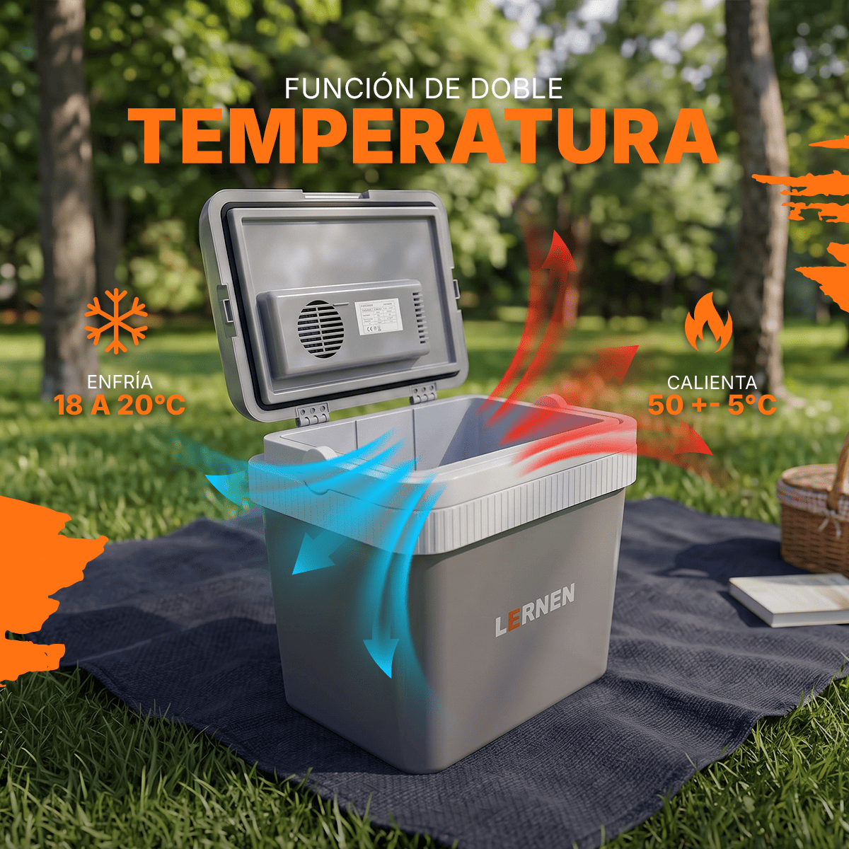 Cooler Portátil Eléctrico 24 Lt 12v Para Autos O Enchufe Ac / Dc