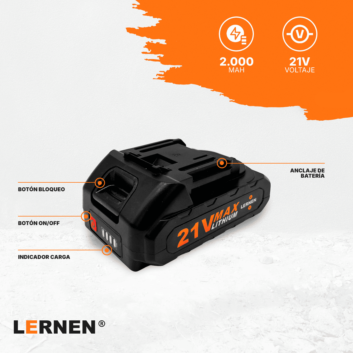 Batería Lernen 21v 2.000 Mah