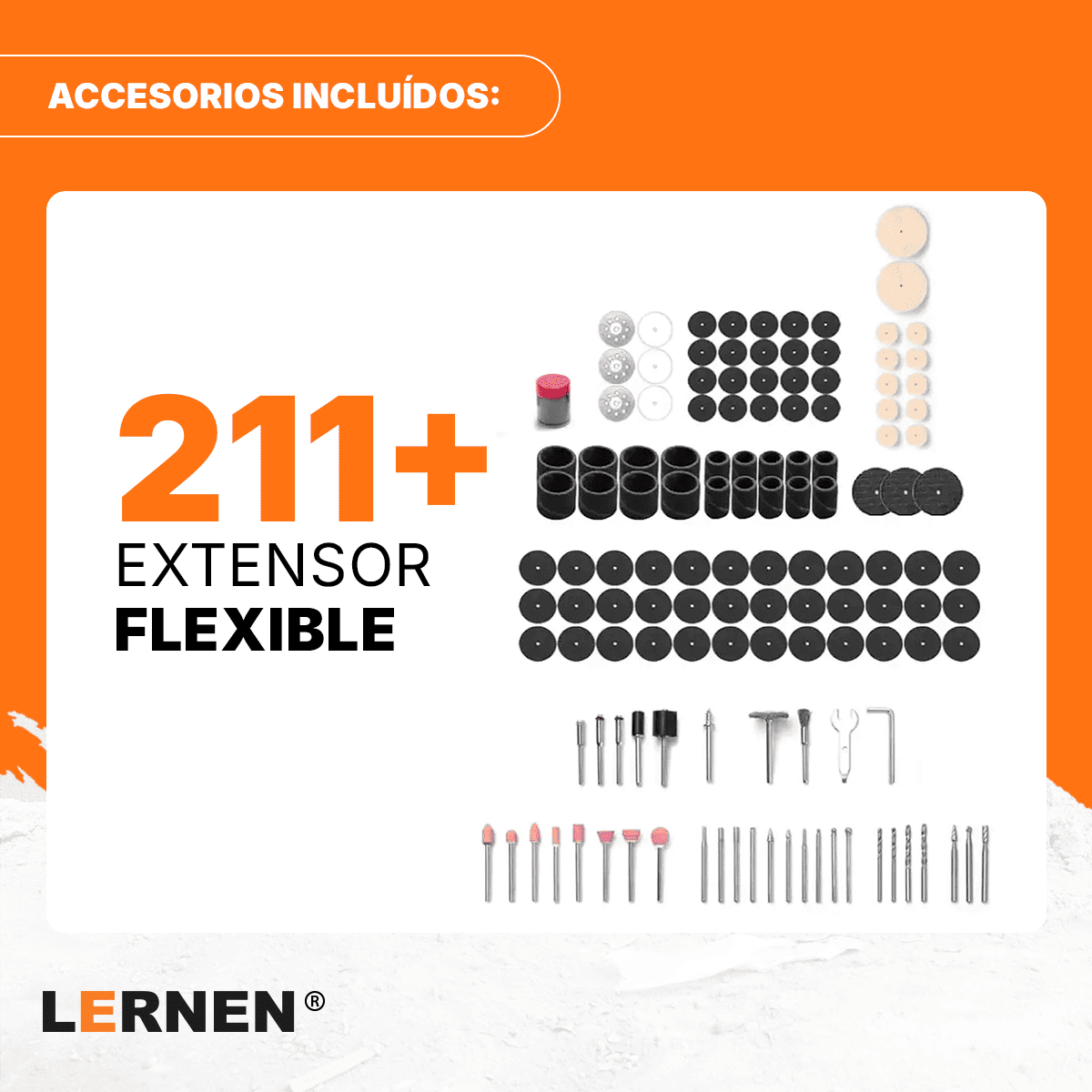 Herramienta Multipropósito Kit Minitorno Tipo Dremel 135w 211 Piezas Lernen