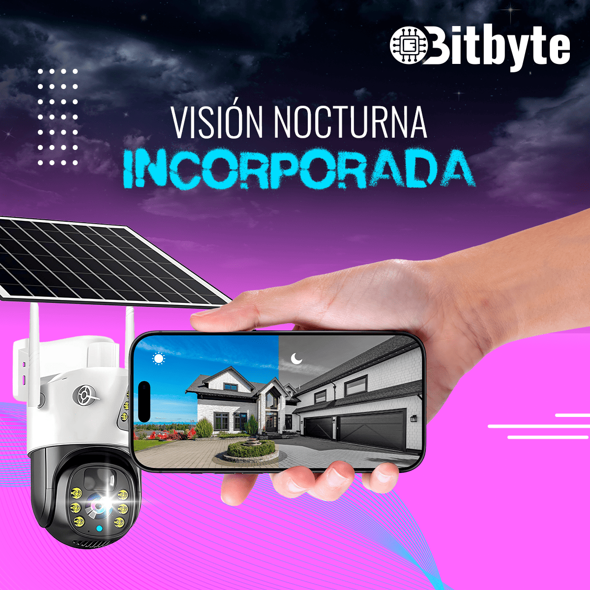 Cámara de seguridad Solar Wifi Exterior Impermeable 4MP