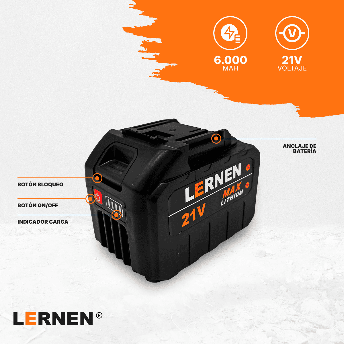Batería Lernen 21v 6.000 Mah