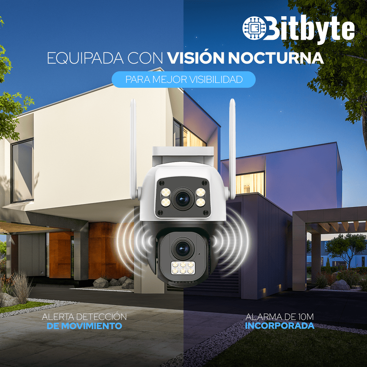 Cámara de seguridad Solar Wifi Exterior Impermeable 6MP 360° Full HD