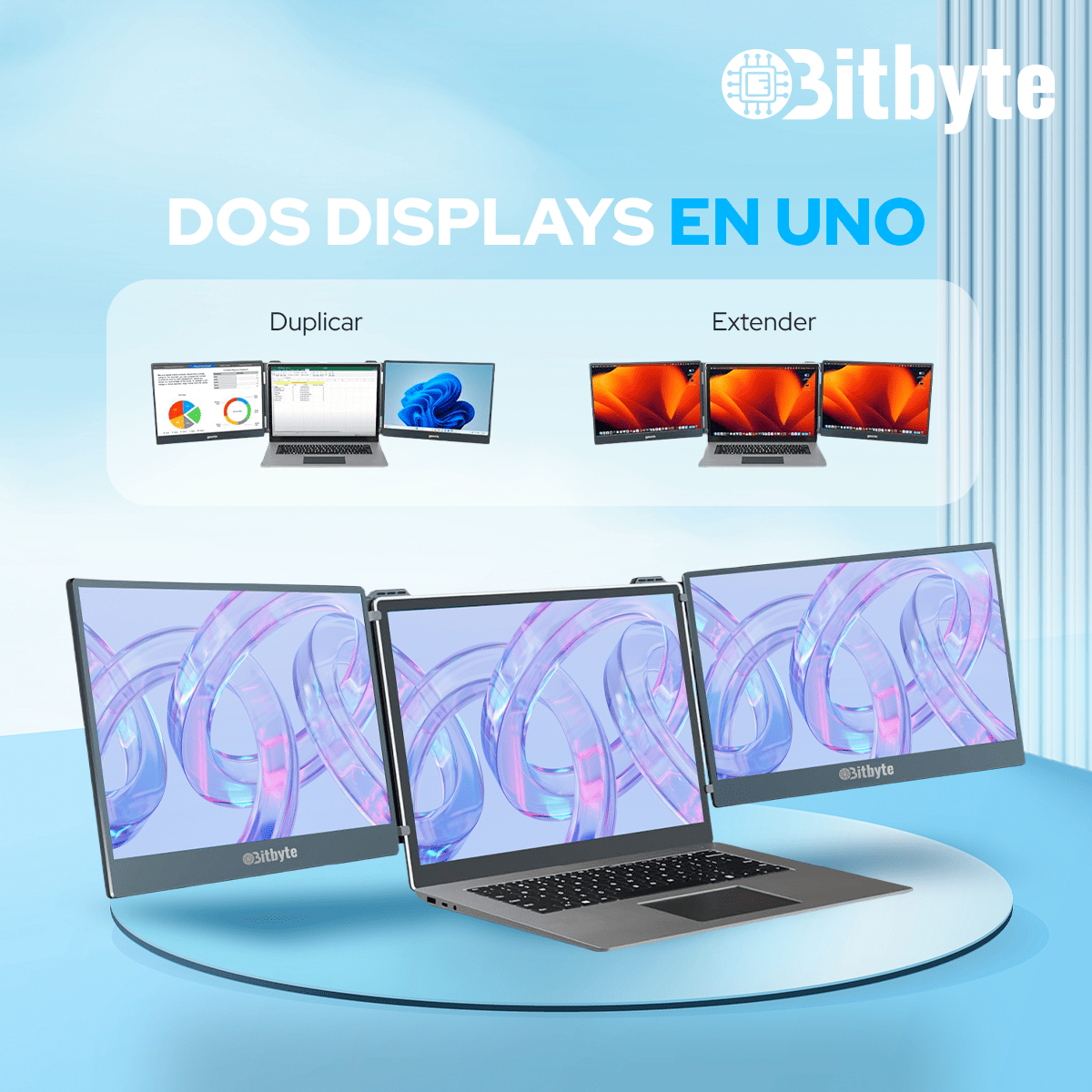 Monitor Doble Bitbyte 14" Full HD