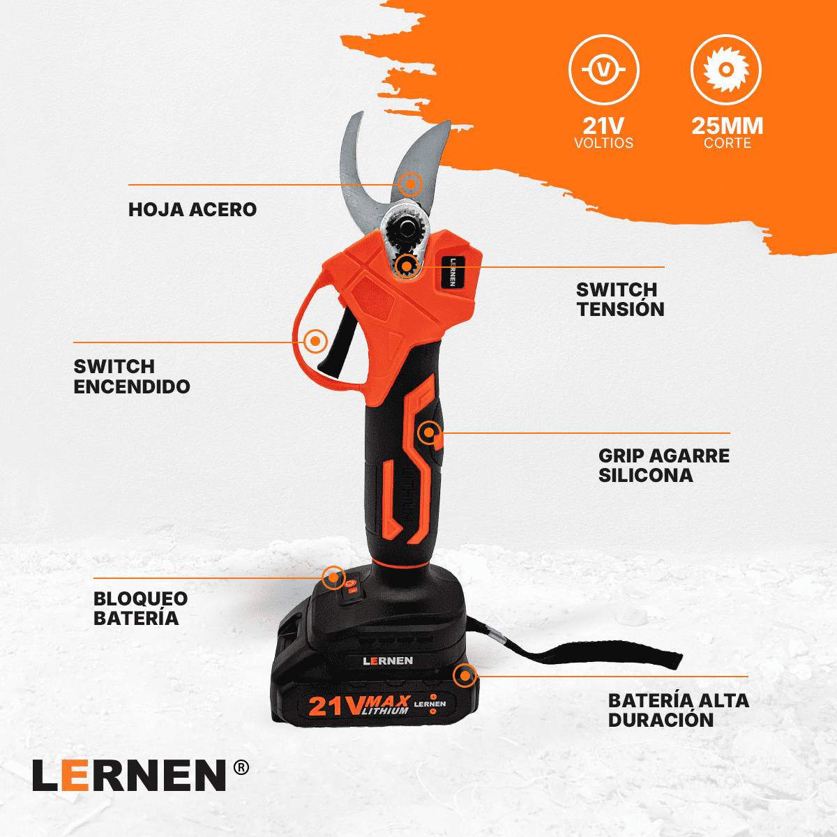 Tijera podadora Inalámbrica Lernen Lernen