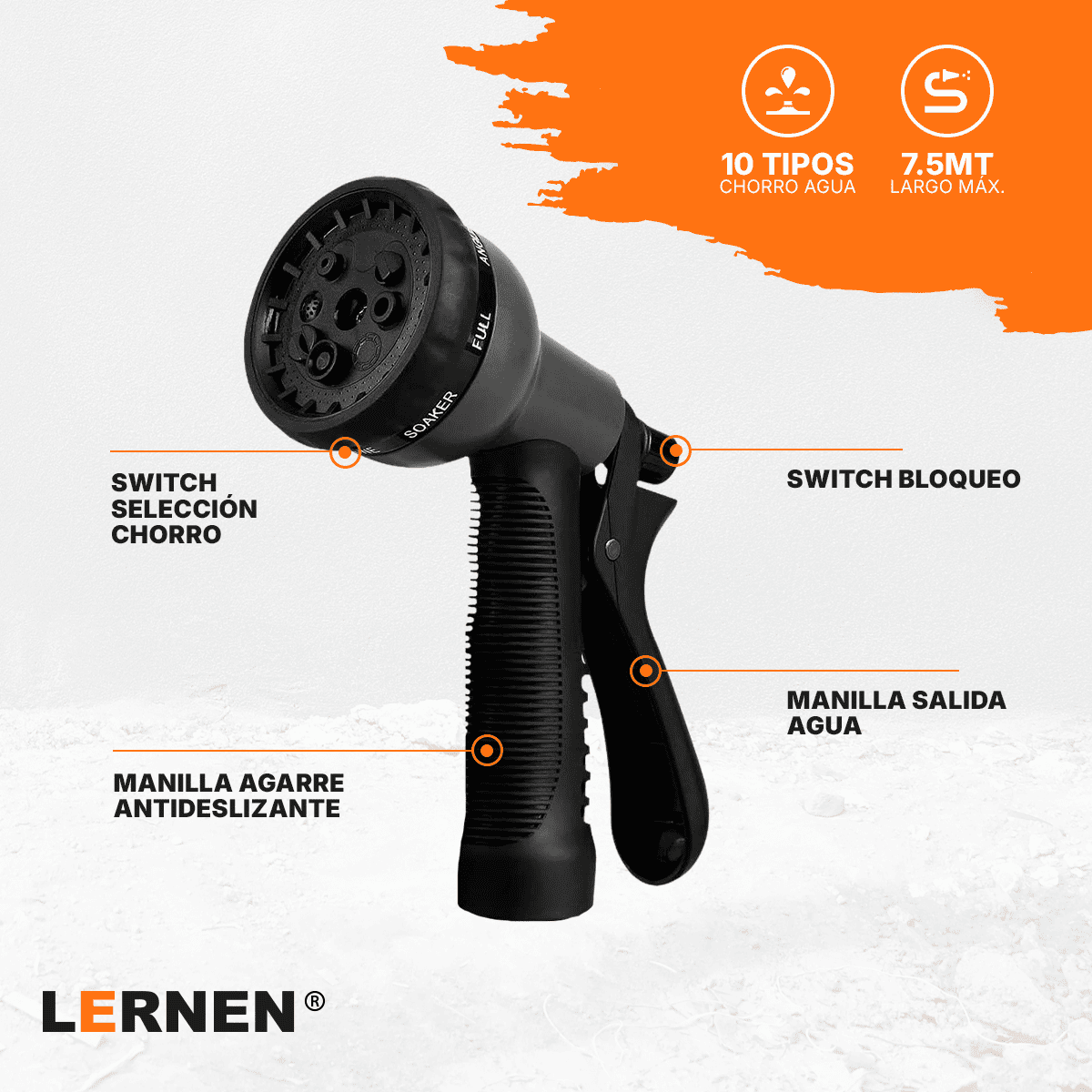 Manguera Expandible de Jardín con Pistola de Riego Lernen