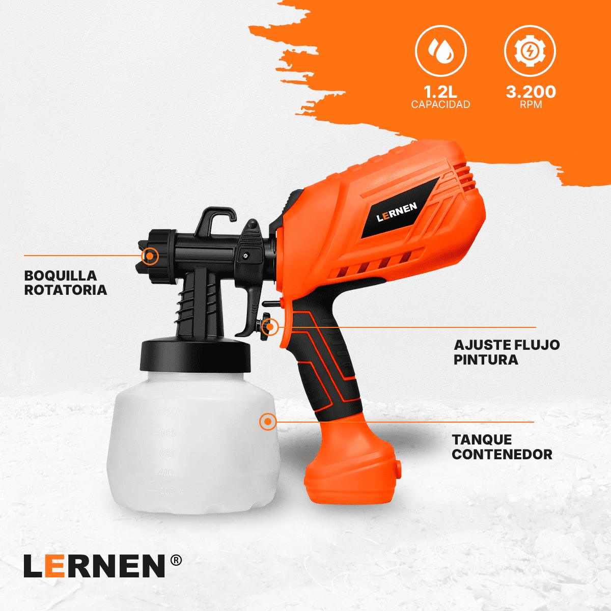 Pistola Para Pintar Eléctrica 550w LERNEN Lernen