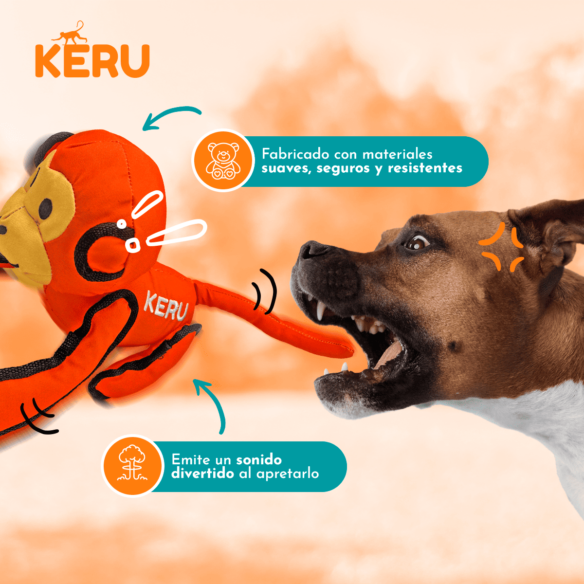 Mono Interáctivo para mascotas KERU Keru