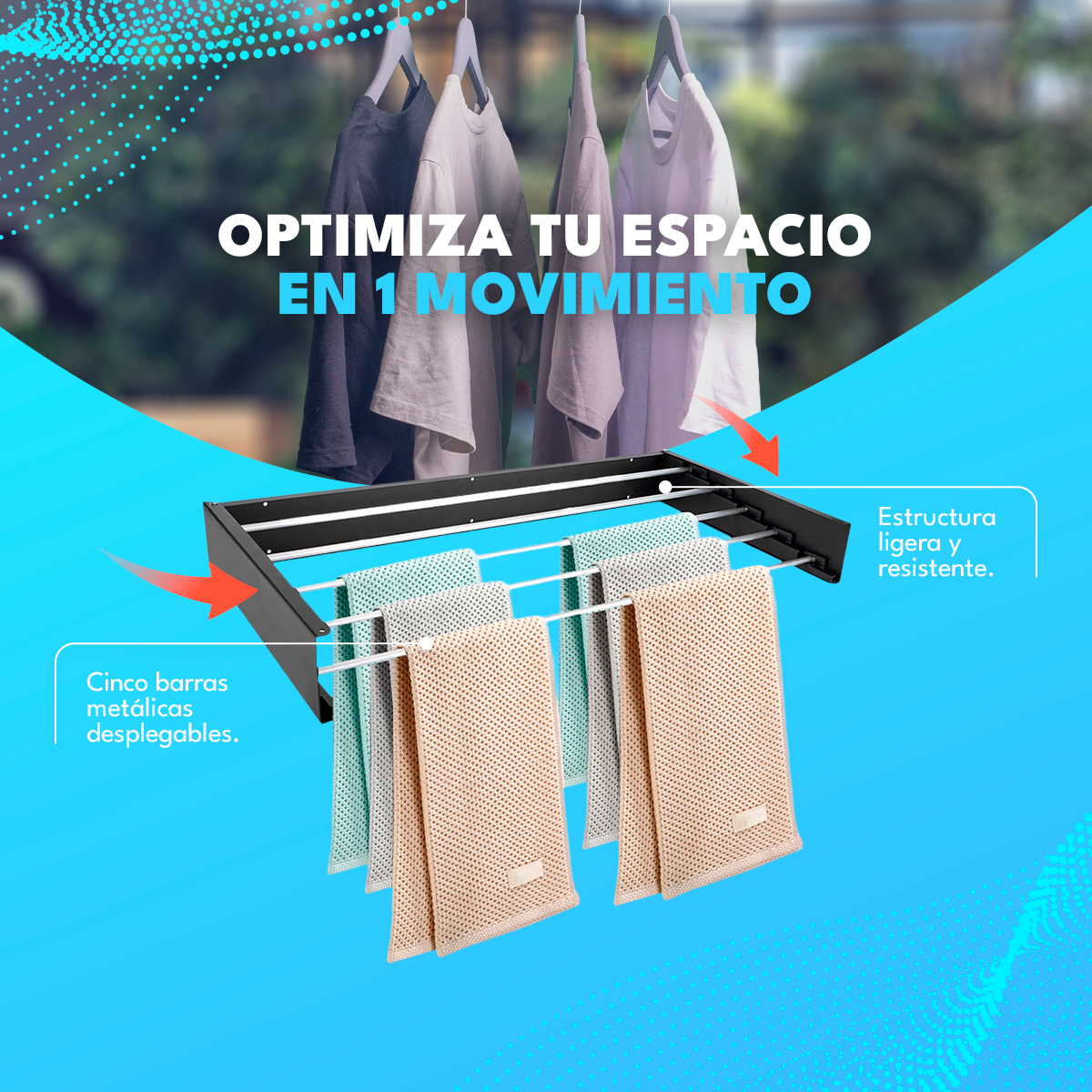 Tendedero Colgador De Ropa Retráctil