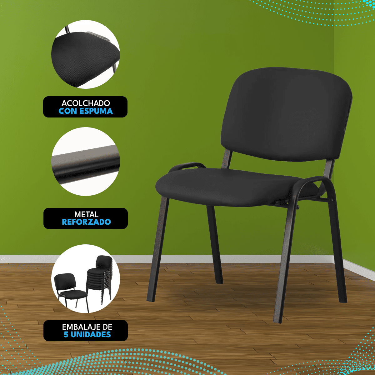 Silla de Visita ISO Modelo: 5SESPERAEC - Pack 5 unidades Homen