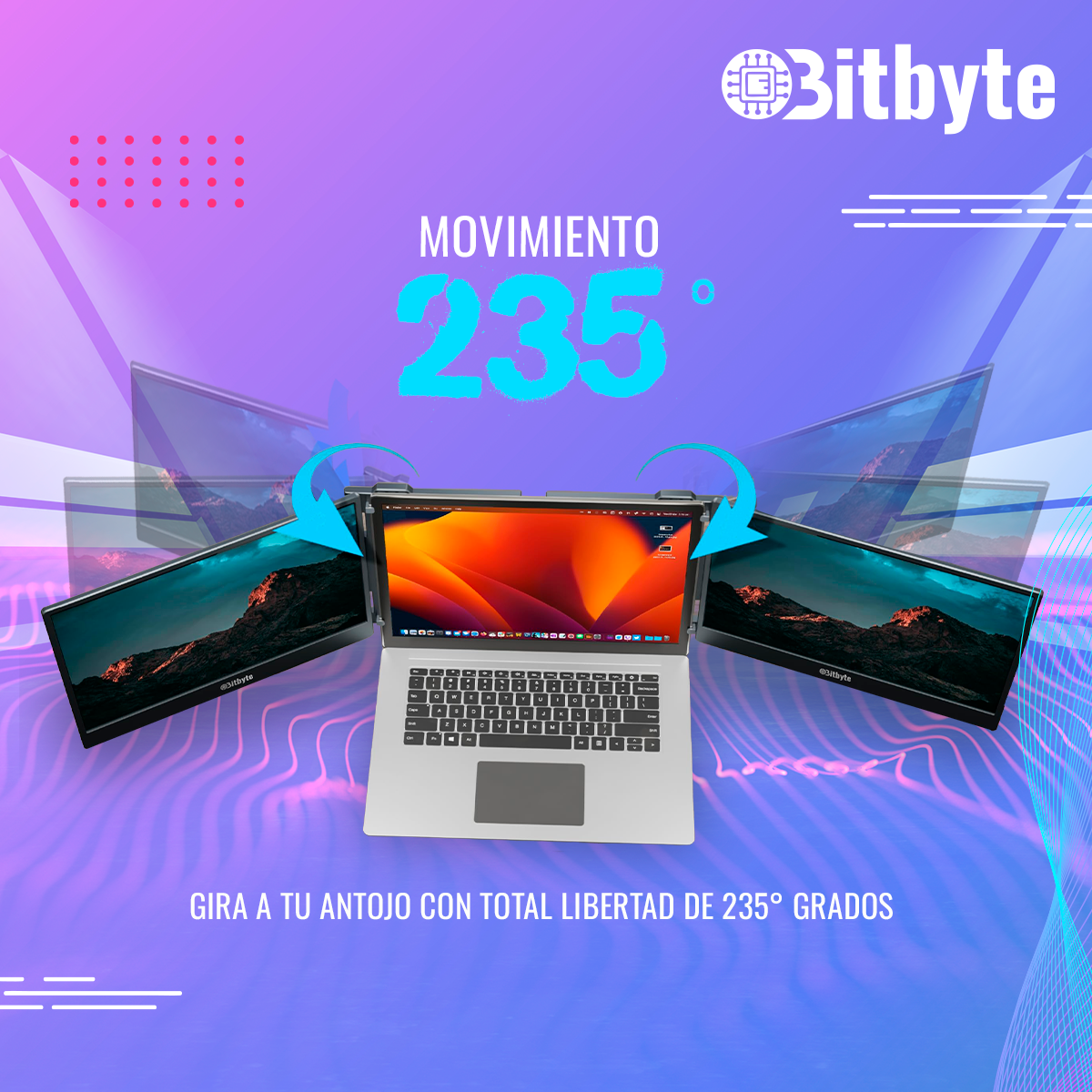 Monitor Doble Bitbyte 14" Full HD