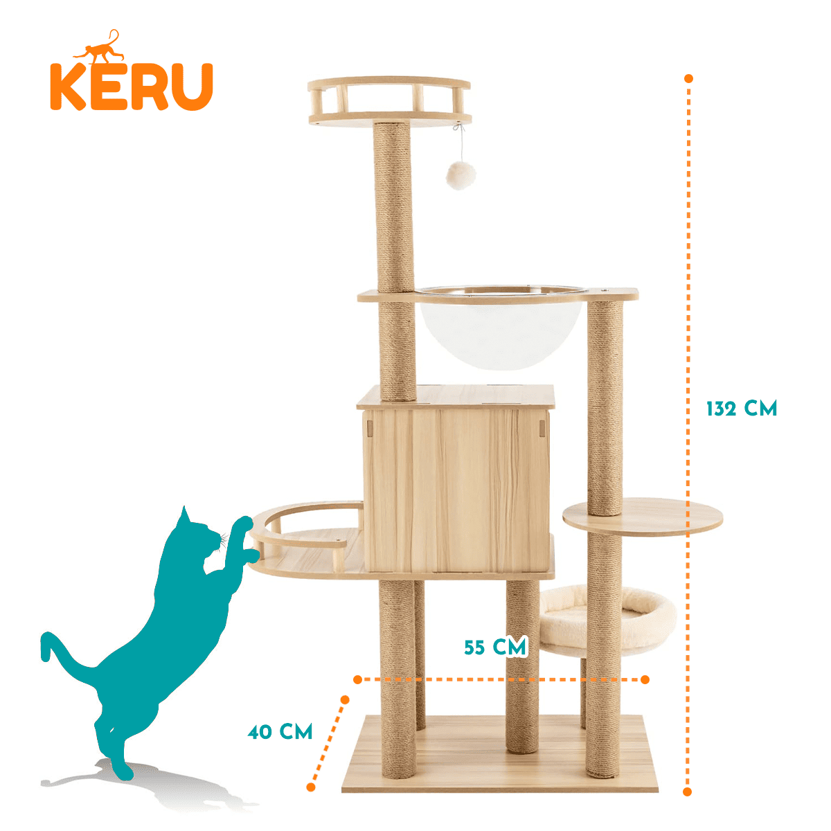 Castillo Para Gatos de 6 niveles Keru Keru