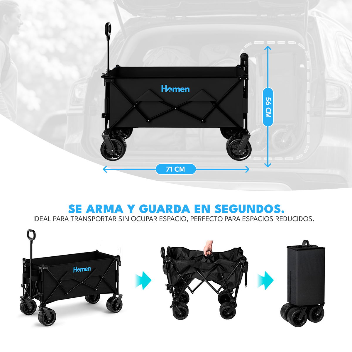 Carro de Compras y Camping Plegable Homen