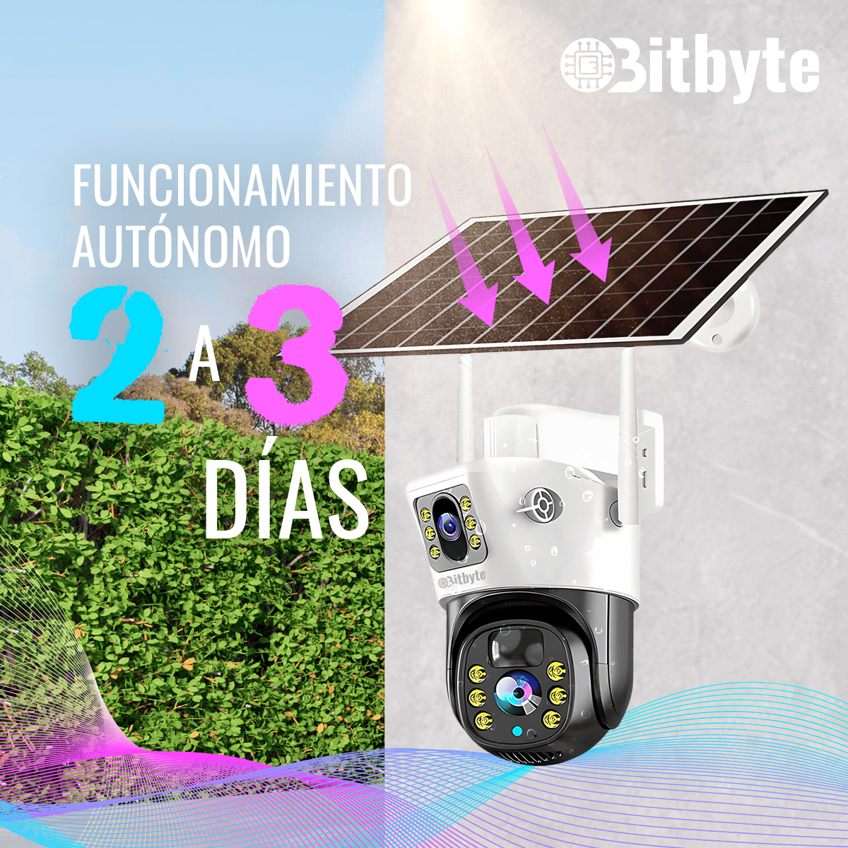 Cámara de seguridad Solar Wifi Exterior Impermeable 4MP