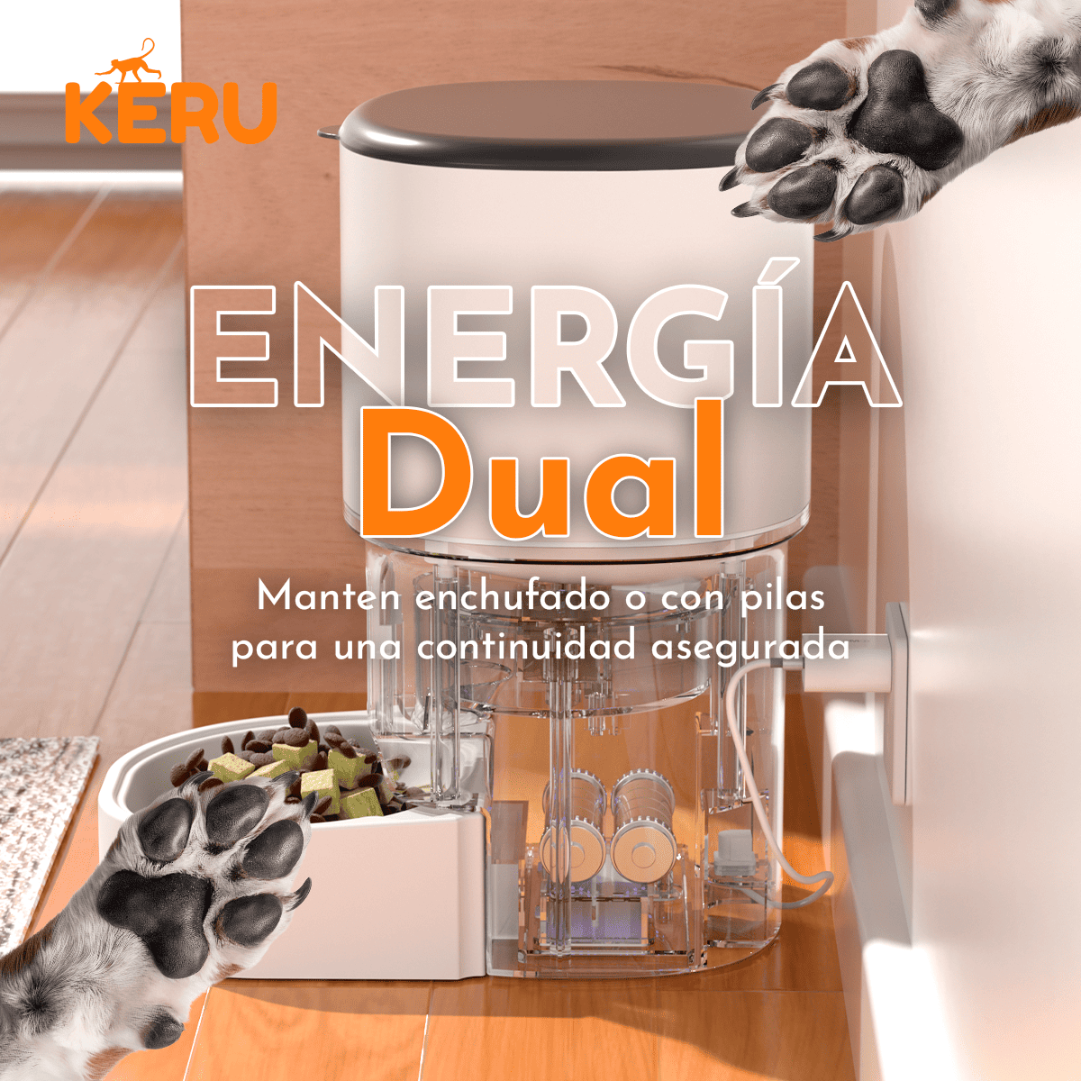 Comedero Automático Wifi Con Cámara Blanco EC - Keru