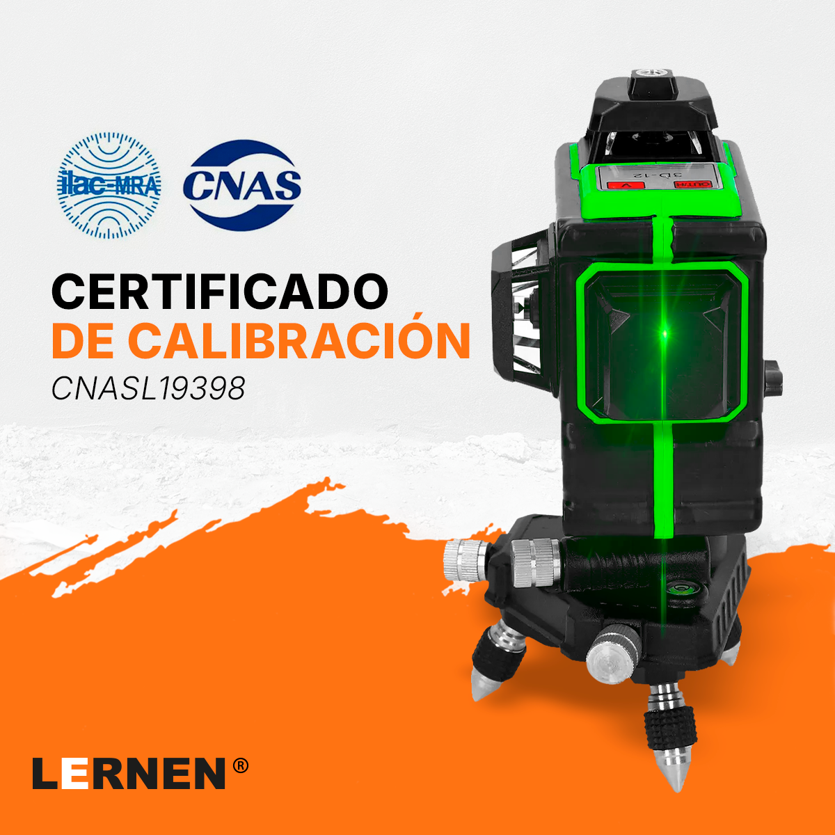 Nivel Laser Profesional 12 Líneas LERNEN + Maletín + Trípode