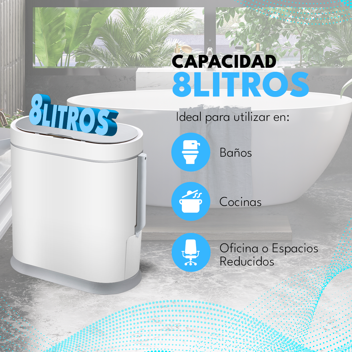 Basurero Automático Papelera Inteligente Sensor 8 Lts