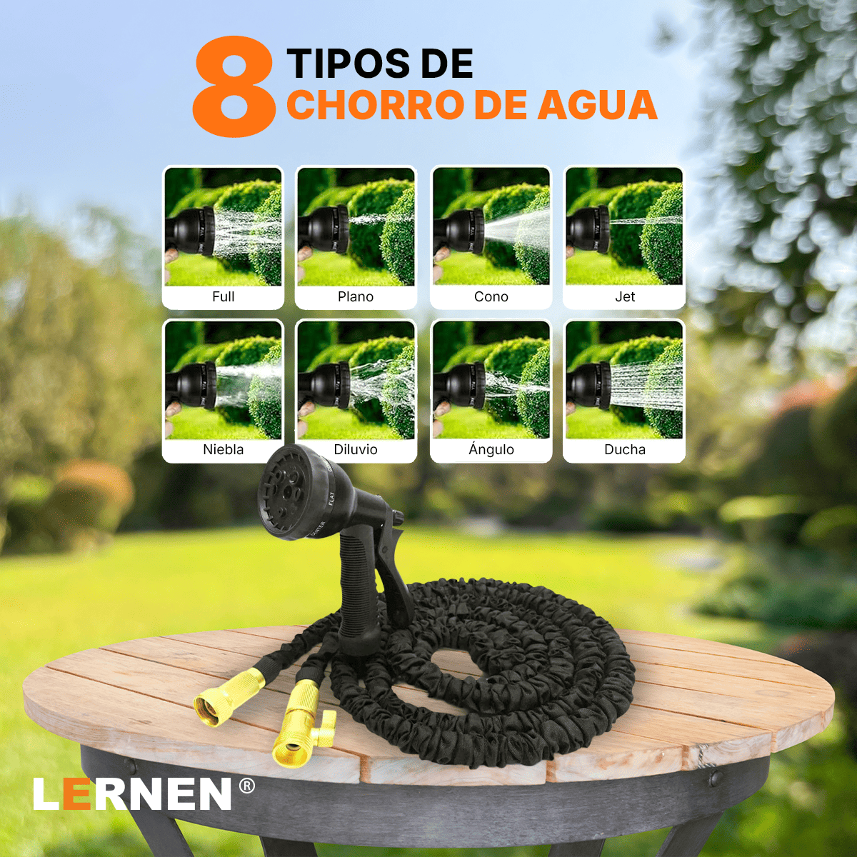 Manguera Expandible de Jardín con Pistola de Riego Lernen