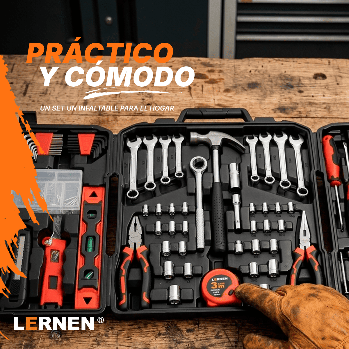 Set 168 Herramientas Manuales Multipropósito LERNEN