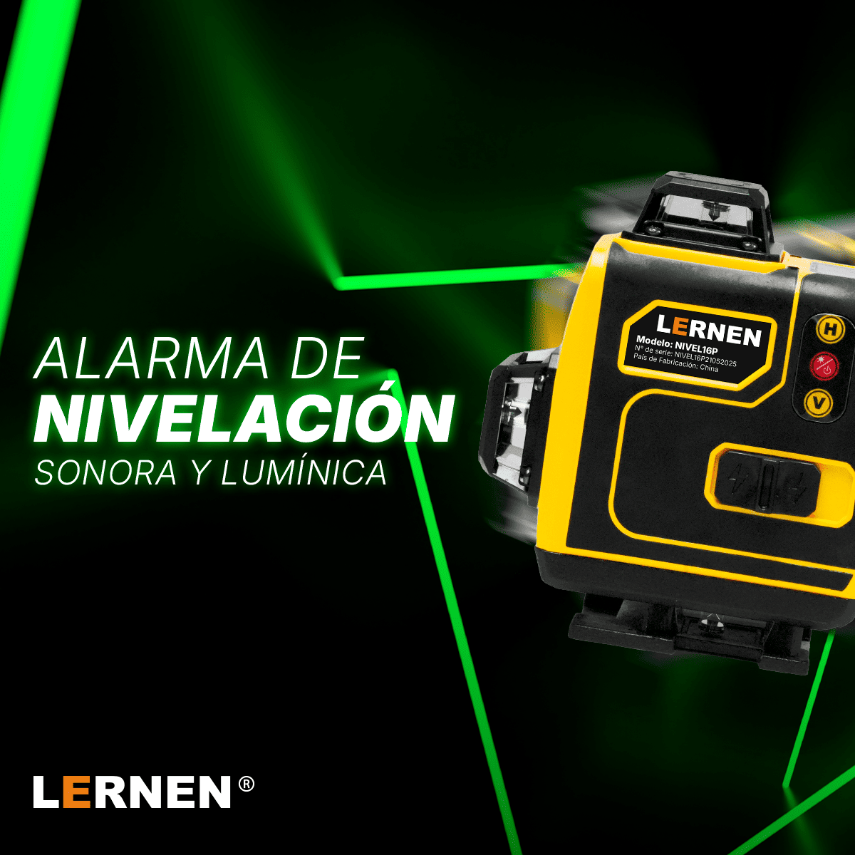 Nivel Laser Profesional 16 Líneas LERNEN + Maletín + Trípode Lernen