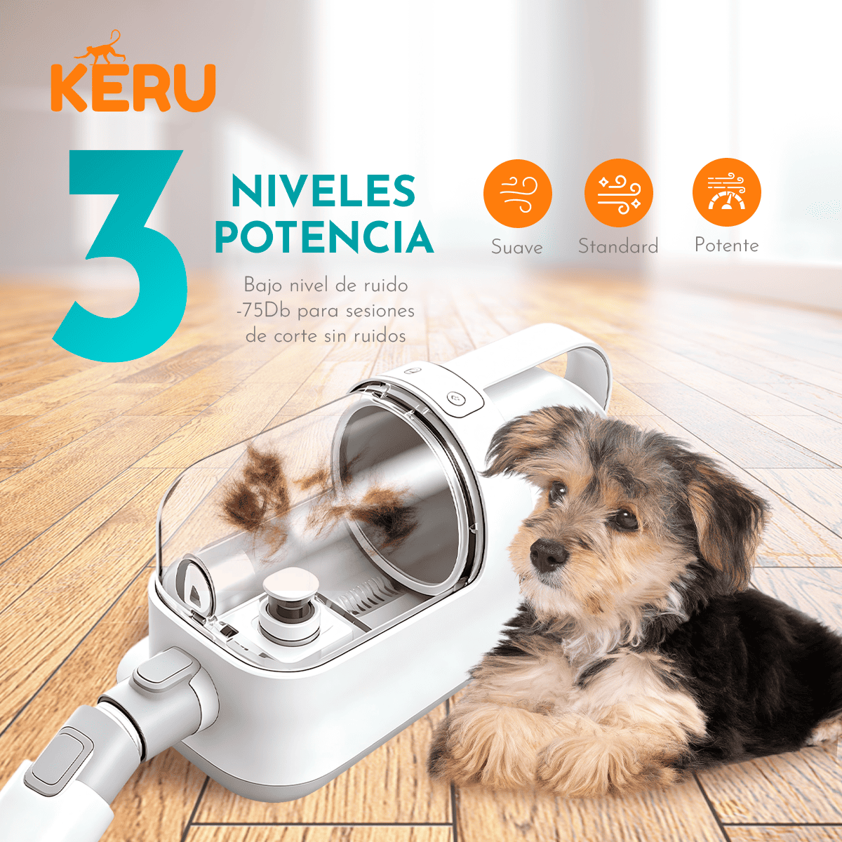 Kit Cortadora y Aspiradora de Pelos 8 en 1 para Perros y Gatos