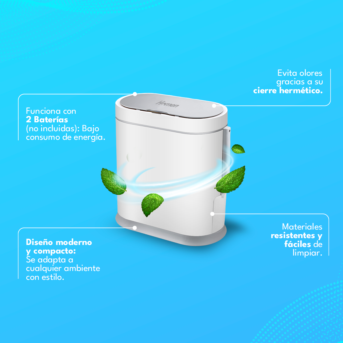 Basurero Automático Papelera Inteligente Sensor 8 Lts