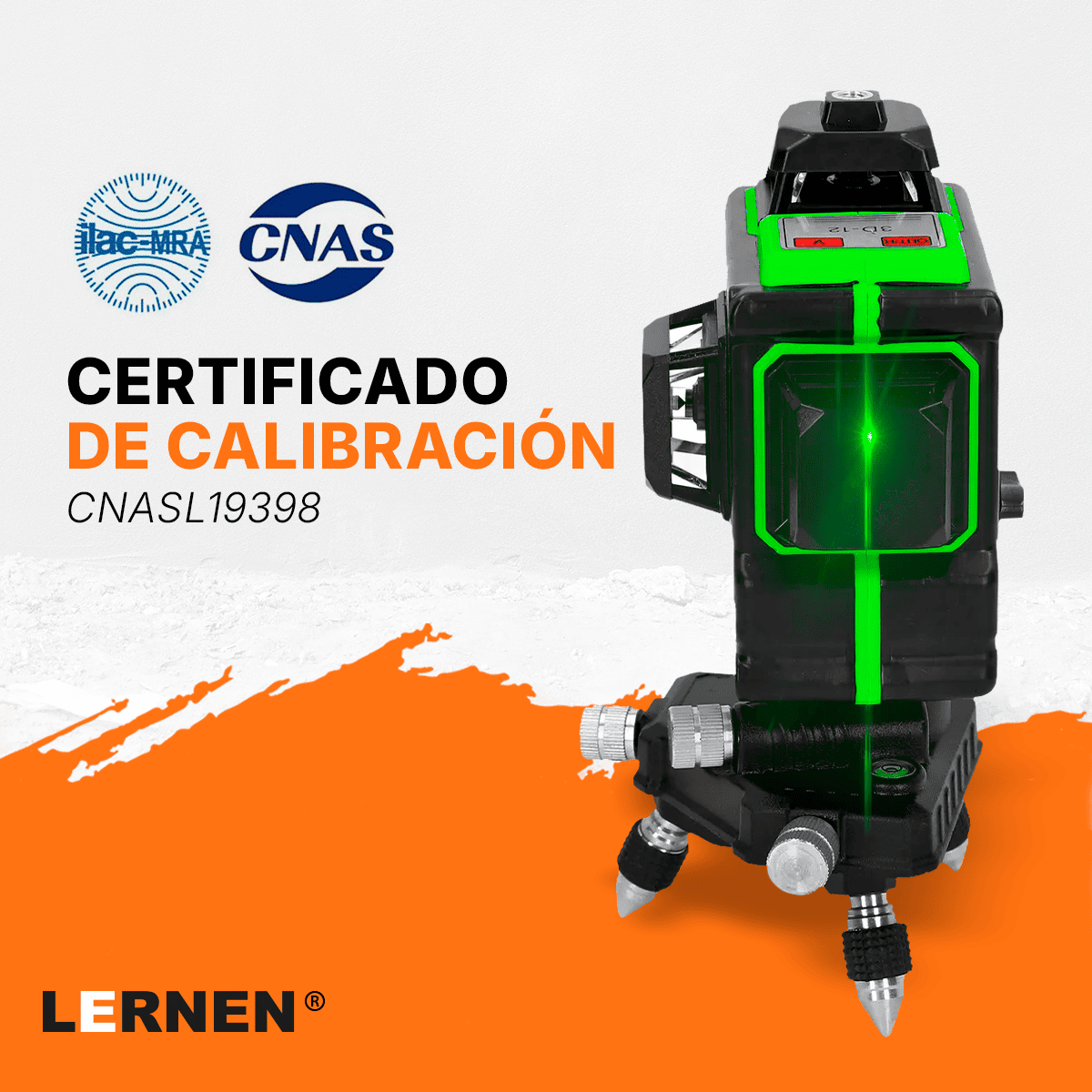 Nivel Laser Profesional 12 Líneas LERNEN + Maletín + Trípode Lernen