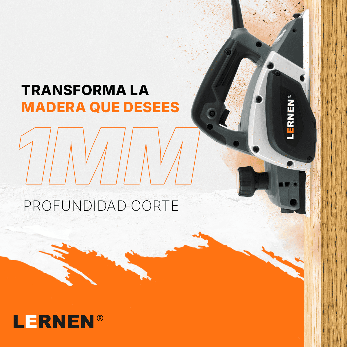 Cepillo Eléctrico Carpintería LERNEN - 220 V - 800 W - 82mm Lernen