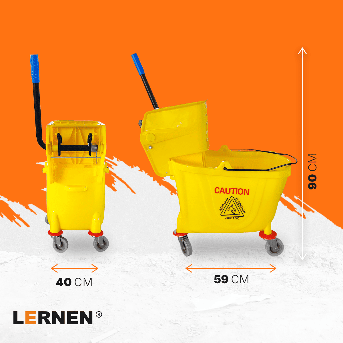 Carro Estrujador De Aseo Mopa 33 litros Amarillo Lernen