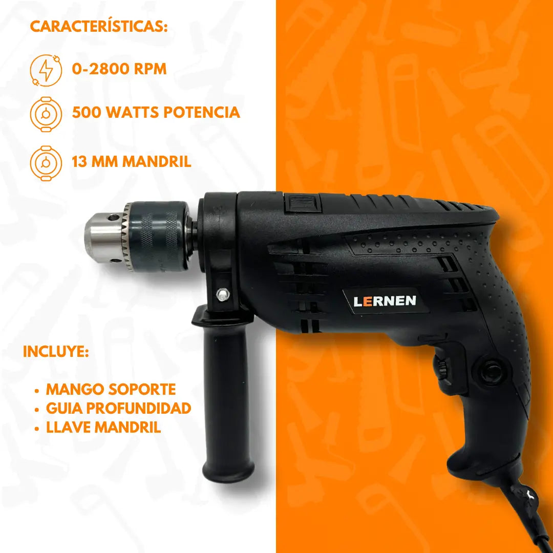 Pack Taladro Percutor + Cepillo Eléctrico Carpintero Lernen