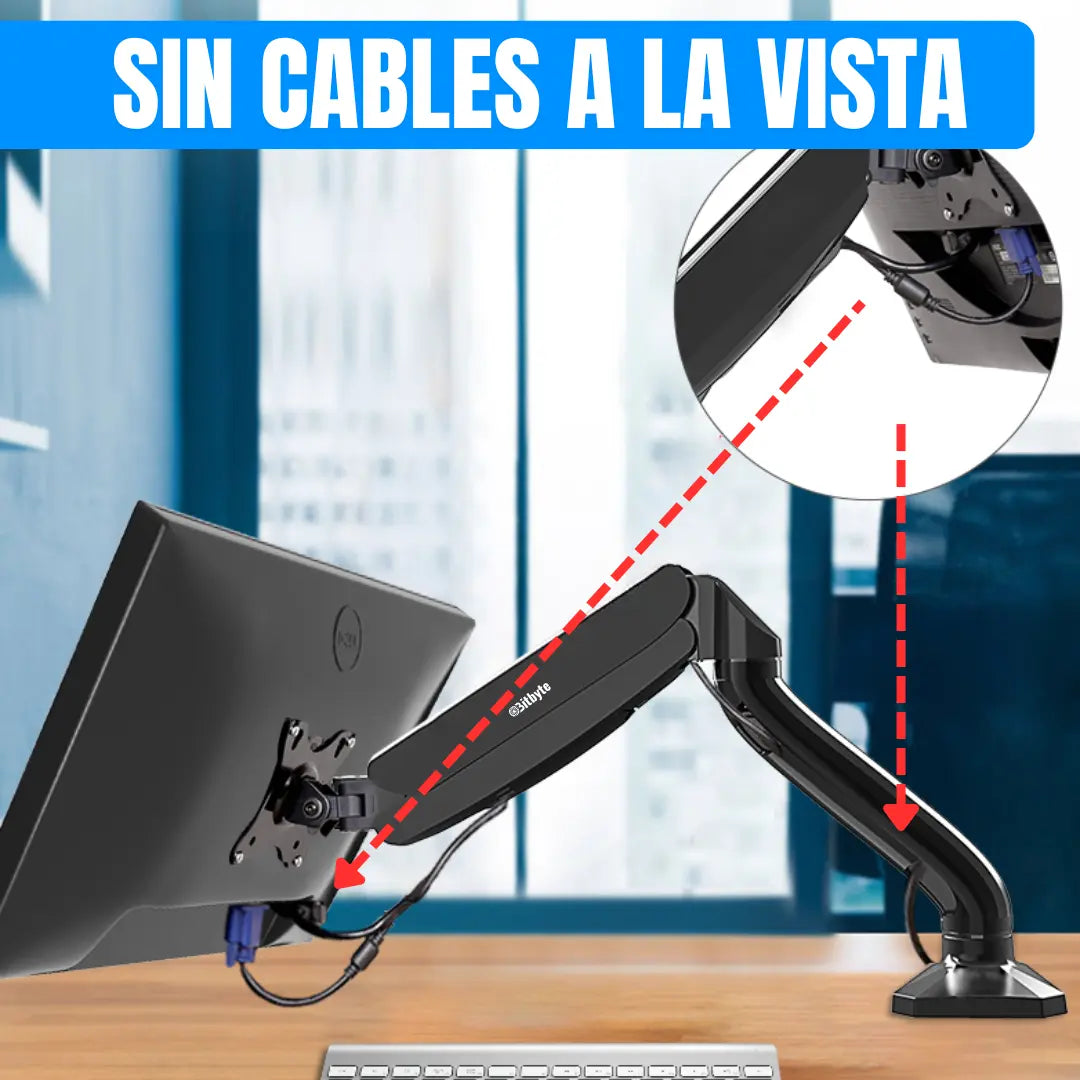 Brazo Soporte Doble Para 2 Monitores Base Escritorio Bitbyte