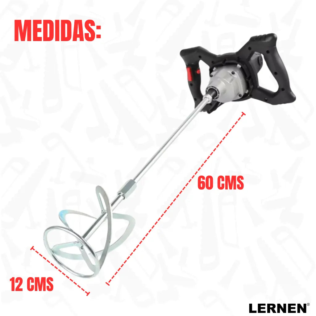 Mezclador Eléctrico De Cemento Y Pintura 6 Velocidades 1200W Lernen