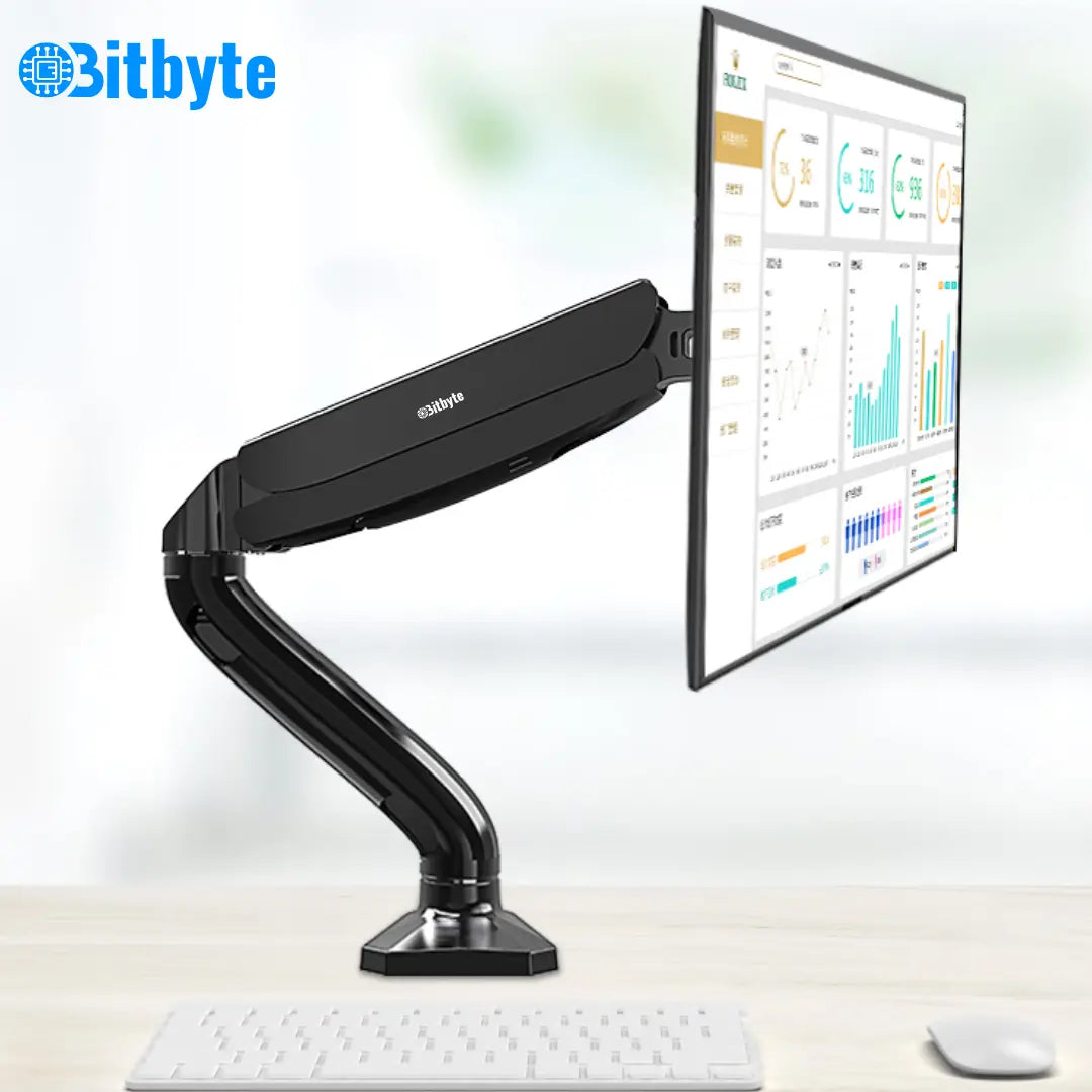 Soporte Monitor Escritorio 13 -32 Pulgadas Brazo Articulado Color Negro Bitbyte