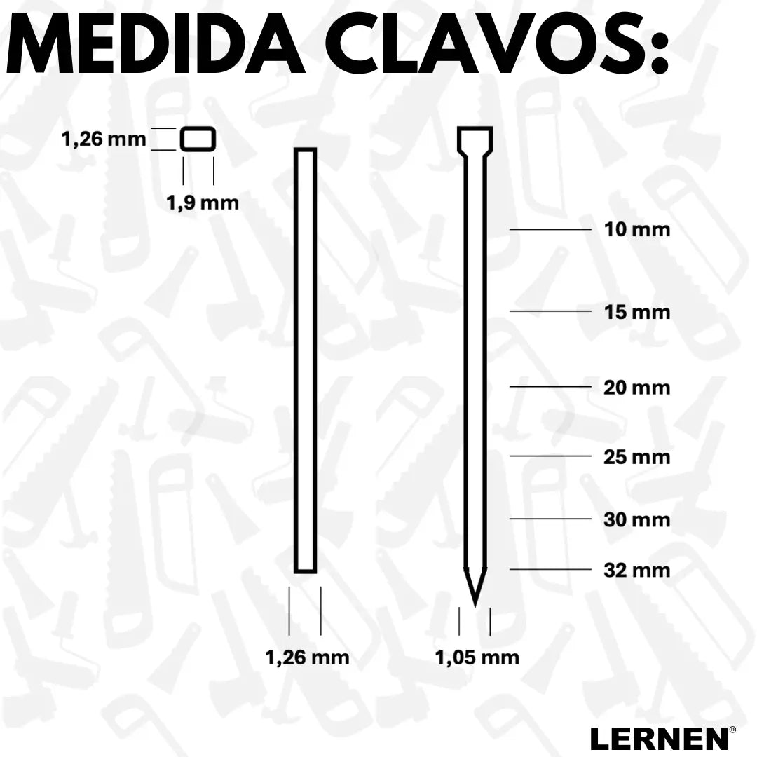 1.000 Clavos para Pistola Inalámbrica Lernen Lernen